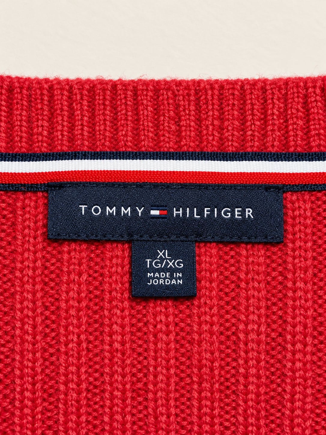 Tommy Hilfiger Cable Knit Sweater Size XL Red 3
