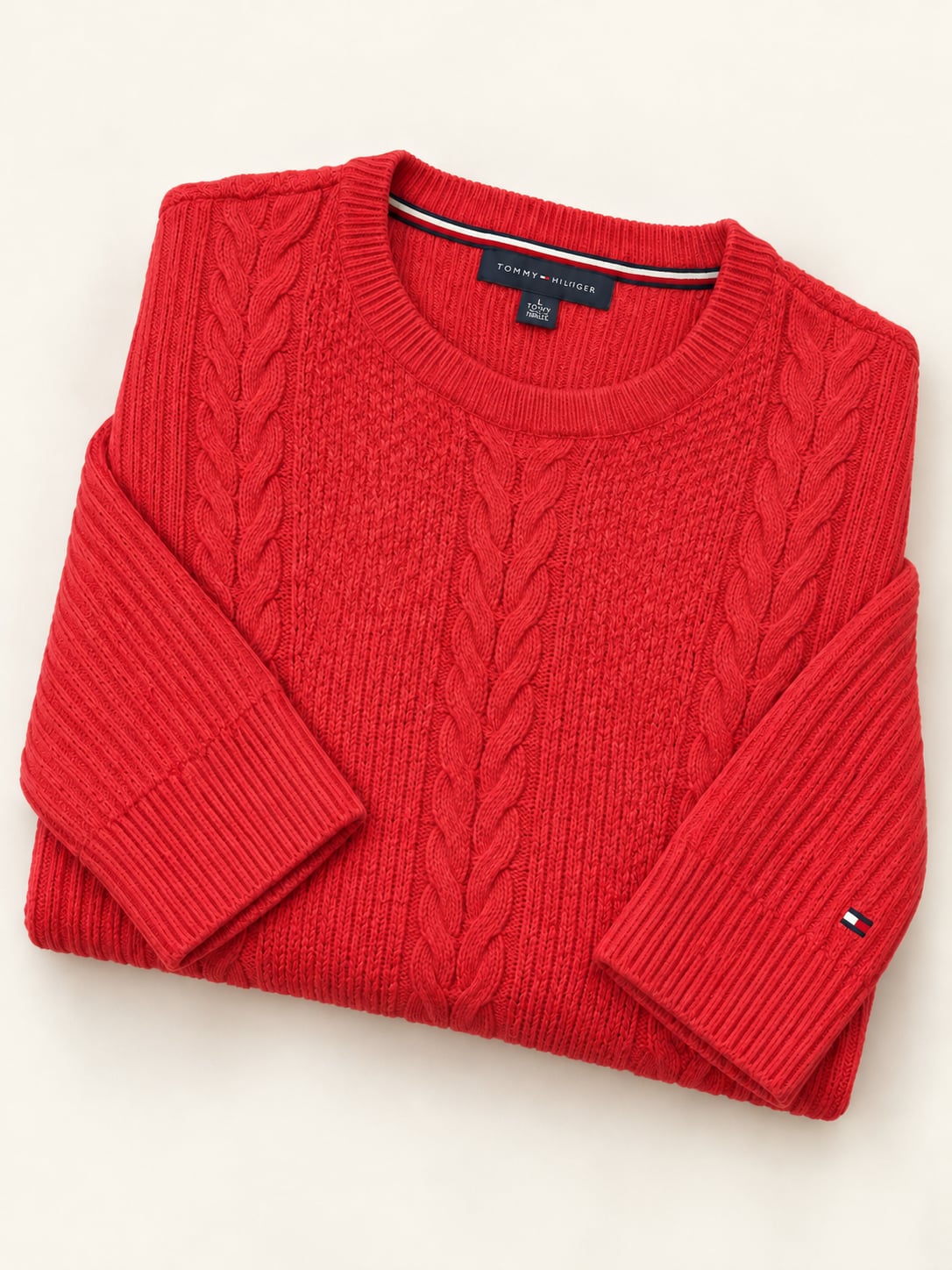 Tommy Hilfiger Cable Knit Sweater Size XL Red 4