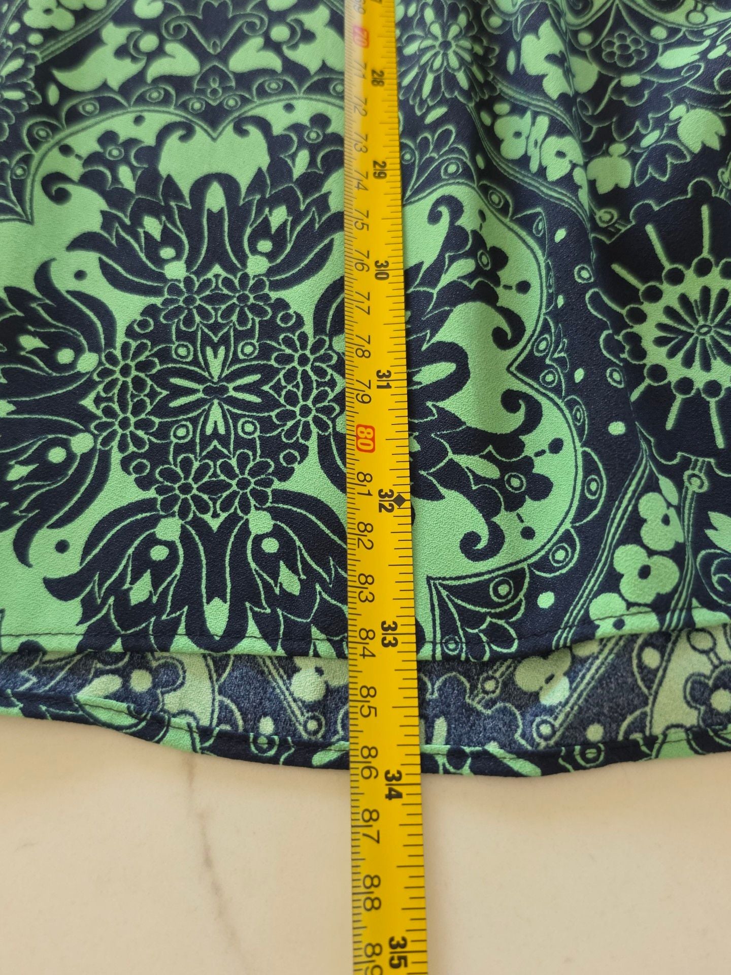 Loft Long Sleeve Dress Size M Green Black Printed 7