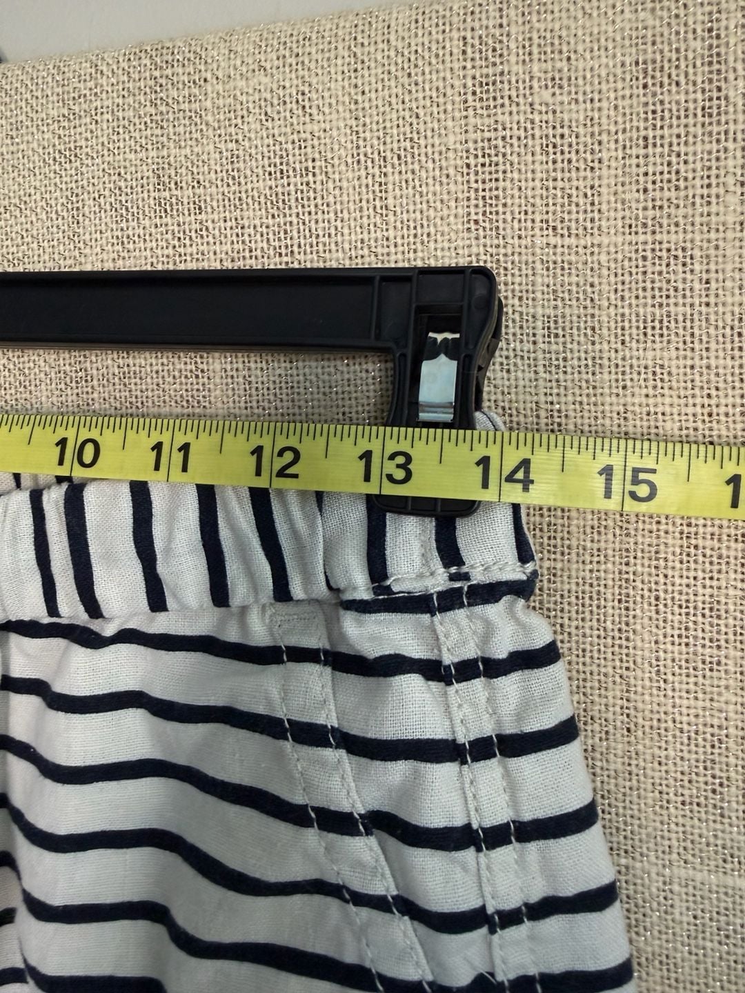 J.Crew Striped Pull-On Shorts Size XS Blue White Linen Blend Drawstring 5