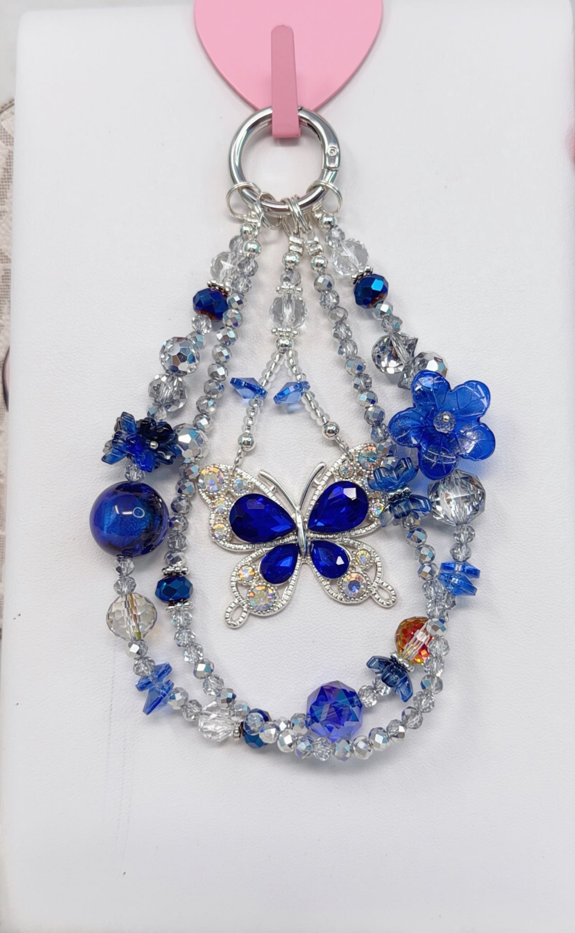 6 pieces handmade Beaded Butterfly charm 2