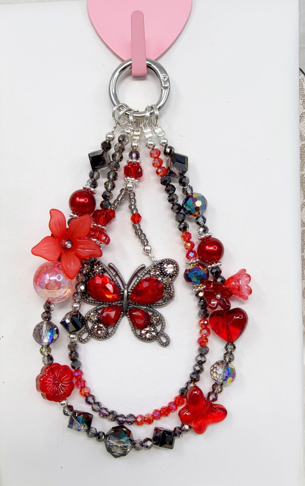 6 pieces handmade Beaded Butterfly charm 3