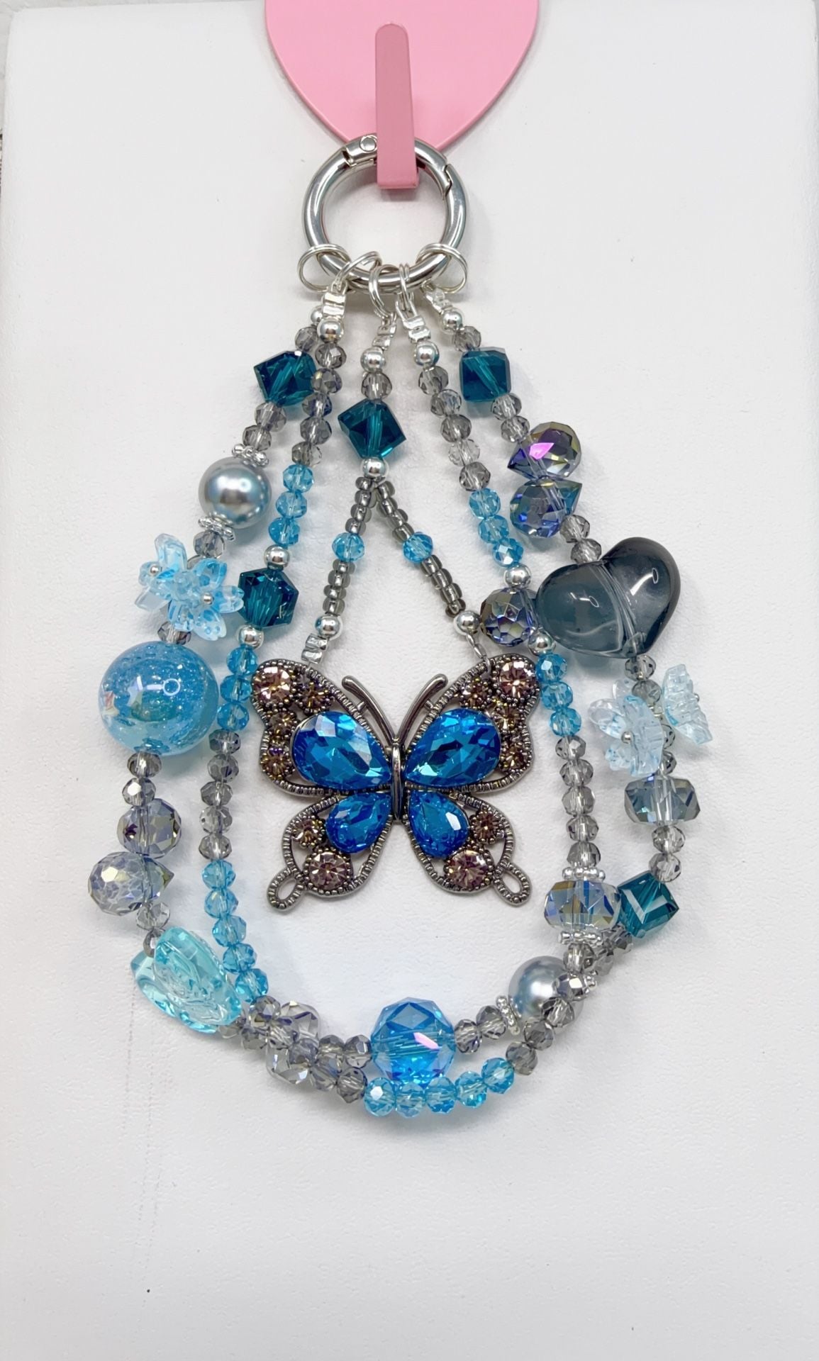 6 pieces handmade Beaded Butterfly charm 4