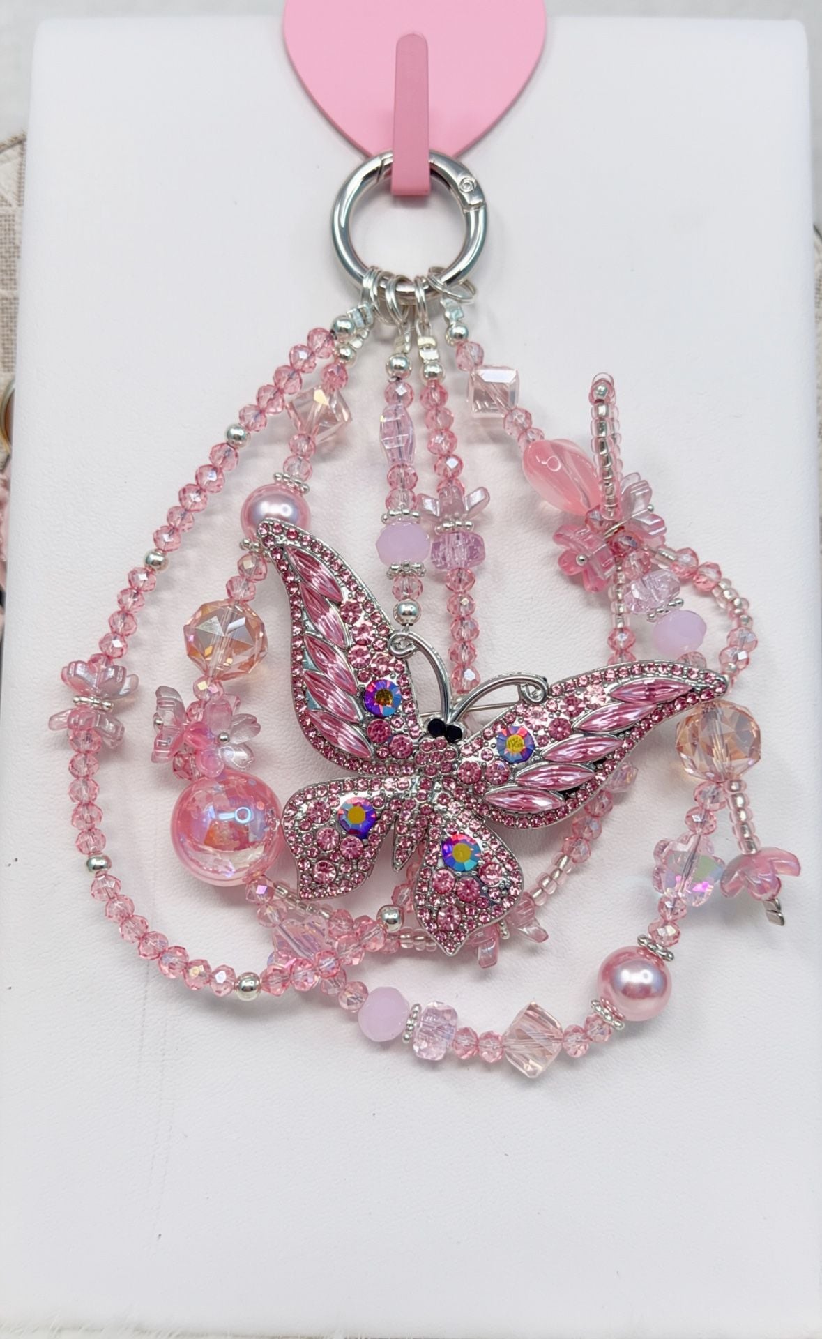 6 pieces handmade Beaded Butterfly charm 5