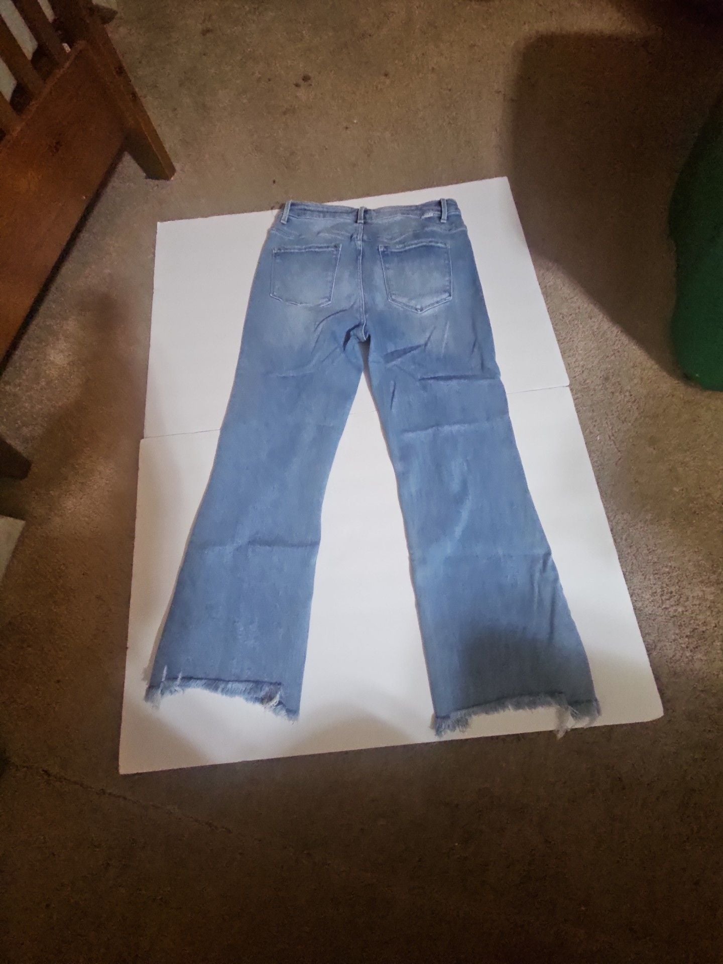 Risen Jeans FP-ROP5405 Flare 13x31 Light Wash Raw Hem Jeans 3