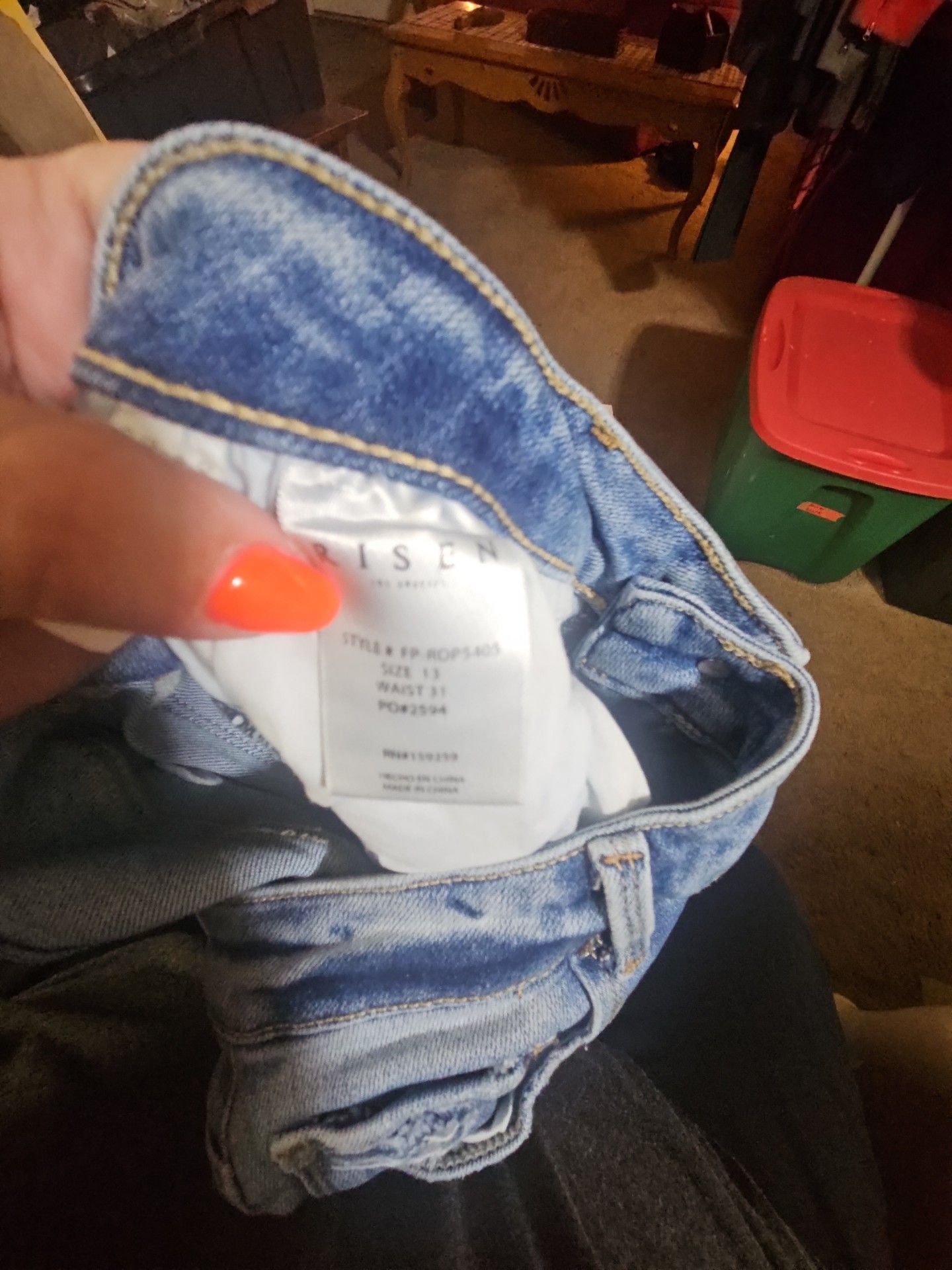 Risen Jeans FP-ROP5405 Flare 13x31 Light Wash Raw Hem Jeans 6
