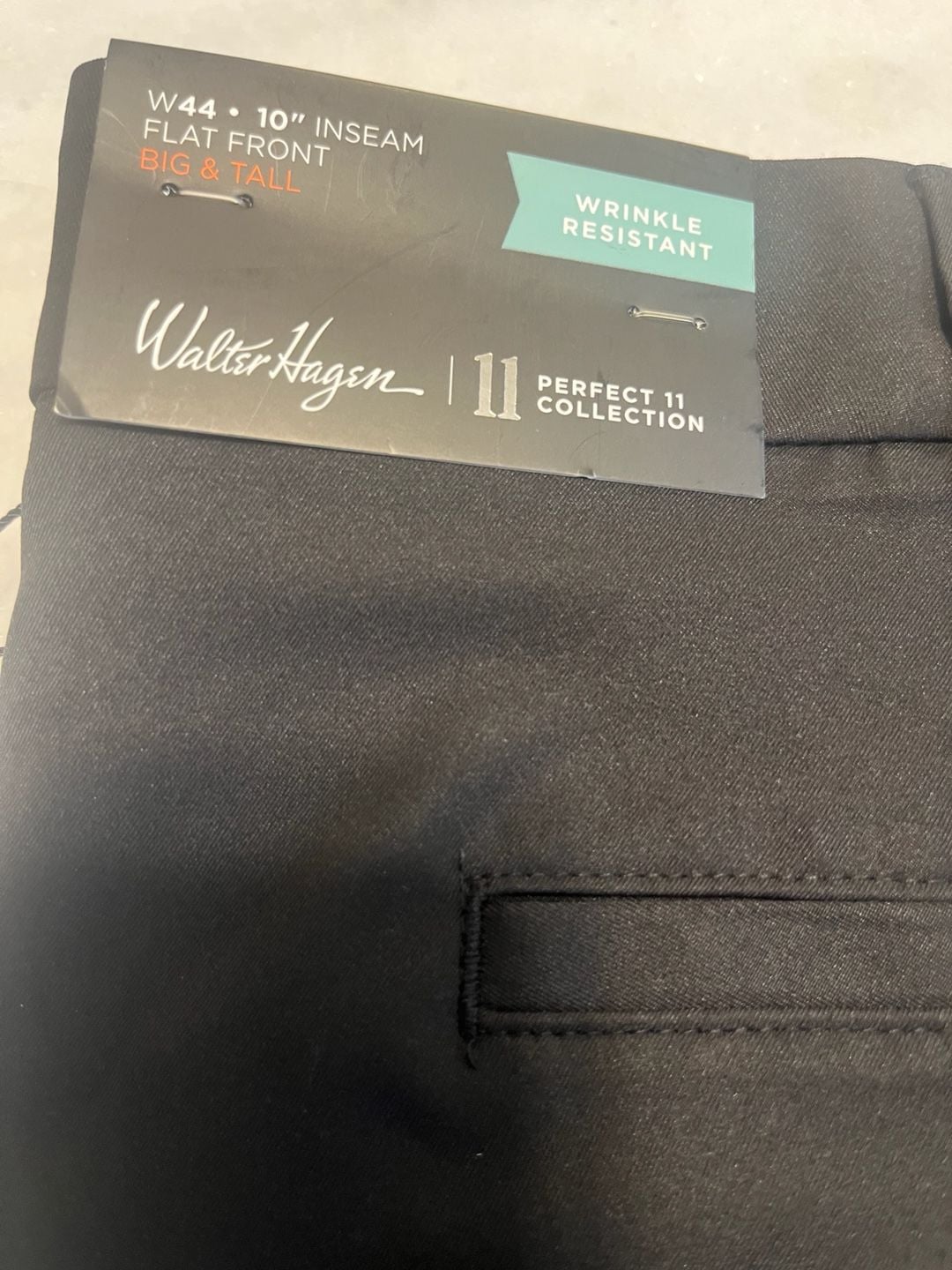 Walter Hagen Perfect 11 Shorts Size 44 Black Golf Flat Front 8