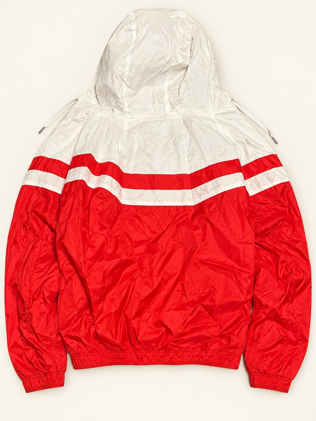 Forever 21 Windbreaker Jacket Size M Red White Hooded 5