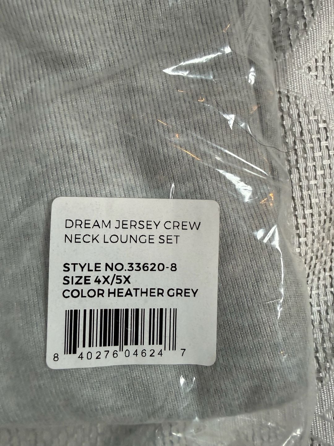 Softies Dream Jersey Crew Neck/Jogger Lounge Set 4X/5X Heather Grey 13
