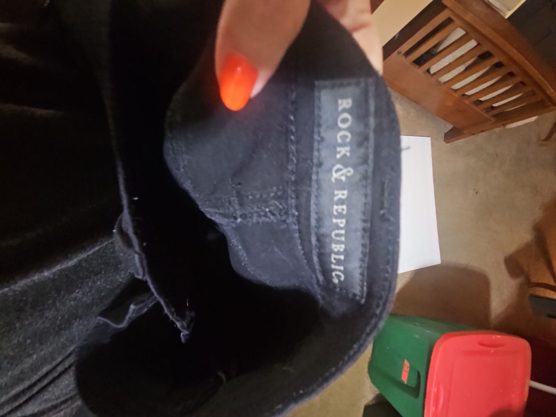 Rock & Republic Skinny Jeans Size 10 Black Denim 5