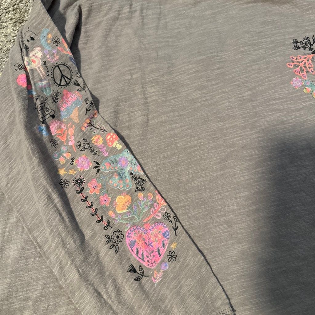 Natural Life Long Sleeve T-Shirt Grey Live Happy Size M 4
