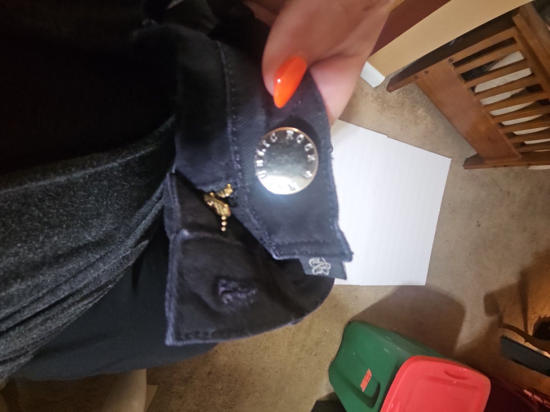 Rock & Republic Skinny Jeans Size 10 Black Denim 6