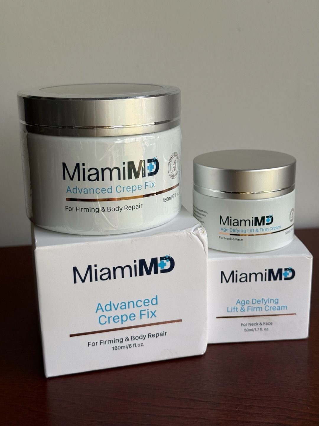 NEW MiamiMD Advanced Crepe Fix & Age Defying Lift & Firm Cream Set 2