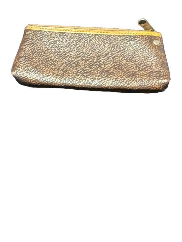 Celine Macadam Monogram Small Pouch Brown Coated Canvas 3