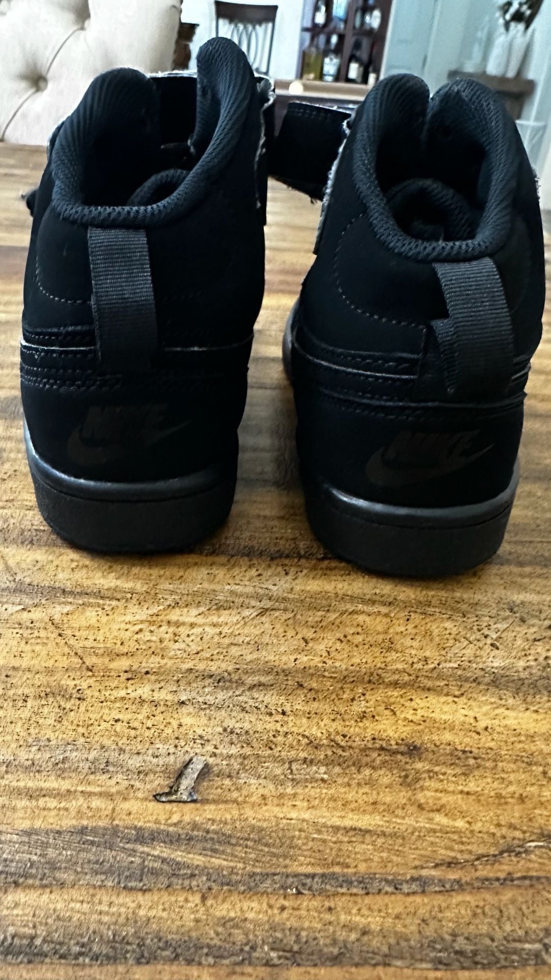 Nike Ebernon Mid Size 4Y Triple Black Sneakers 4