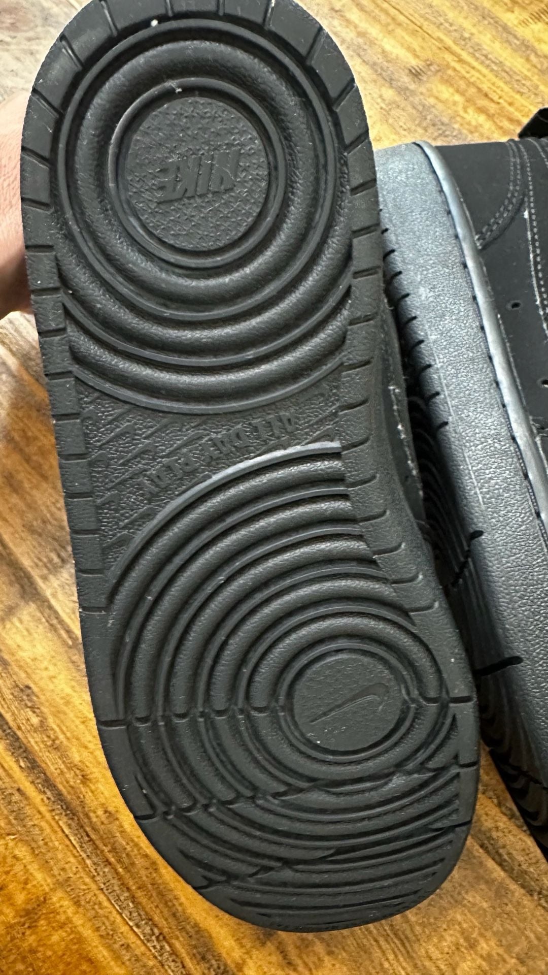 Nike Ebernon Mid Size 4Y Triple Black Sneakers 6