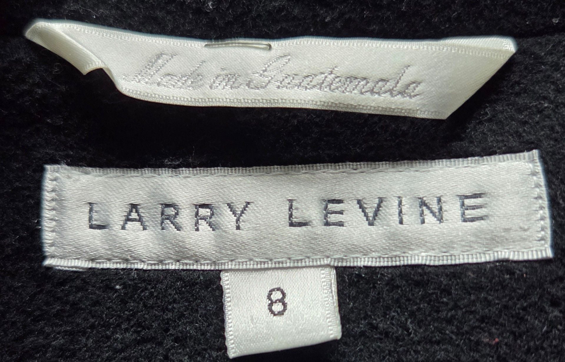 Larry Levine Wool Coat Size 8 Black Merino Long jacket. 4