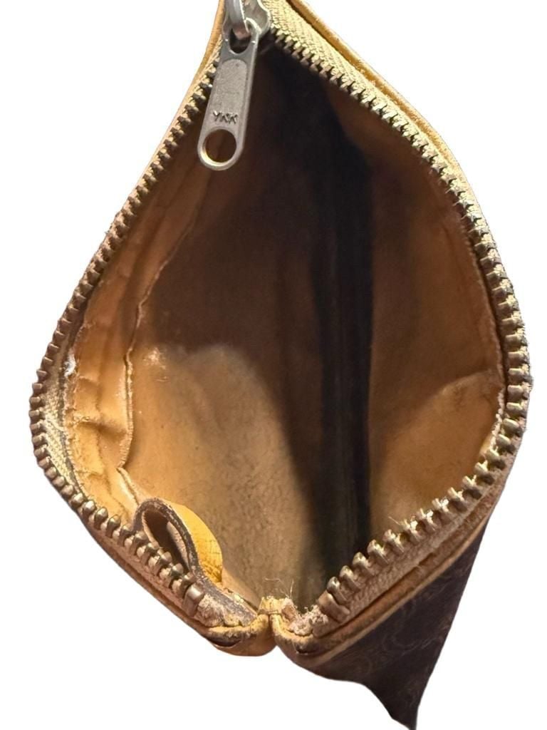 Celine Macadam Monogram Small Pouch Brown Coated Canvas 9