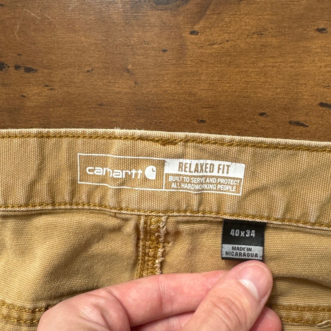Carhartt Canvas Utility Pants Tan Size 34x30 6