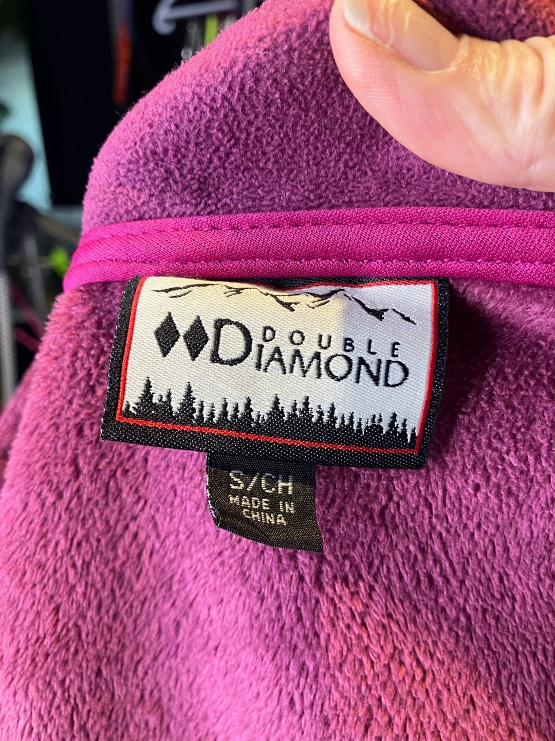 Double Diamond Fleece Jacket Size S/CH Purple 3
