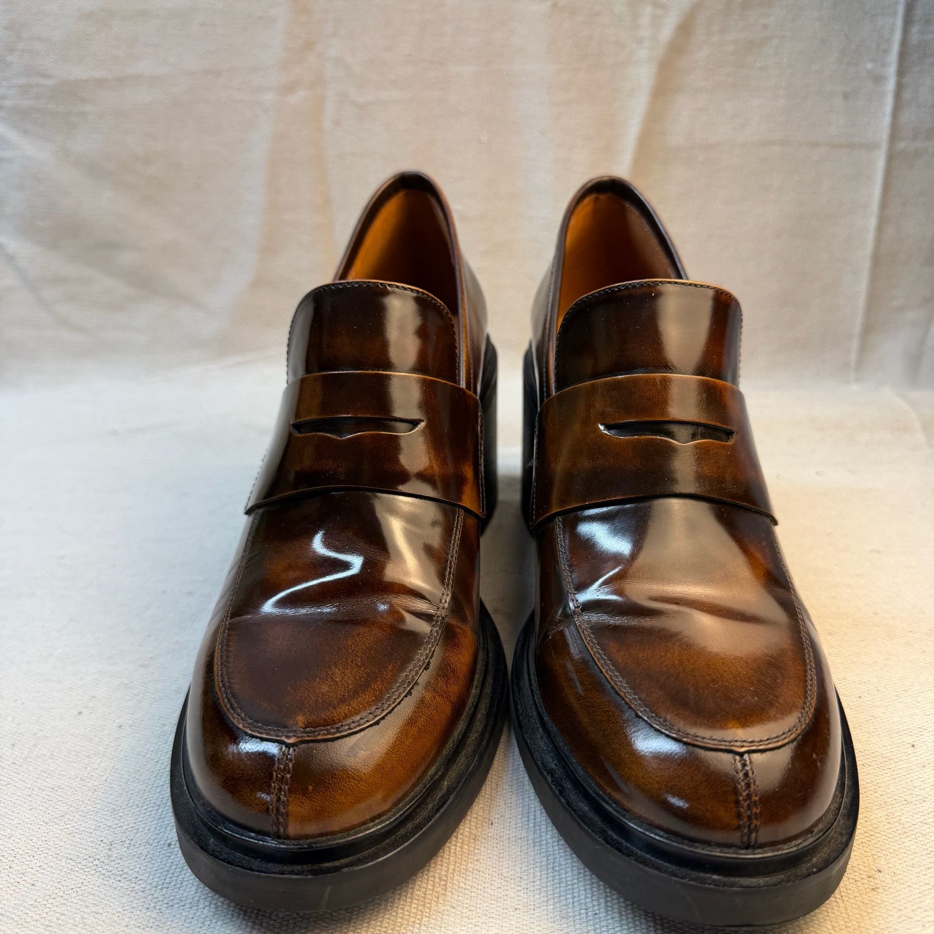 Maeve Heeled Penny Loafers Size 39 Brown Platform Block Heel 3