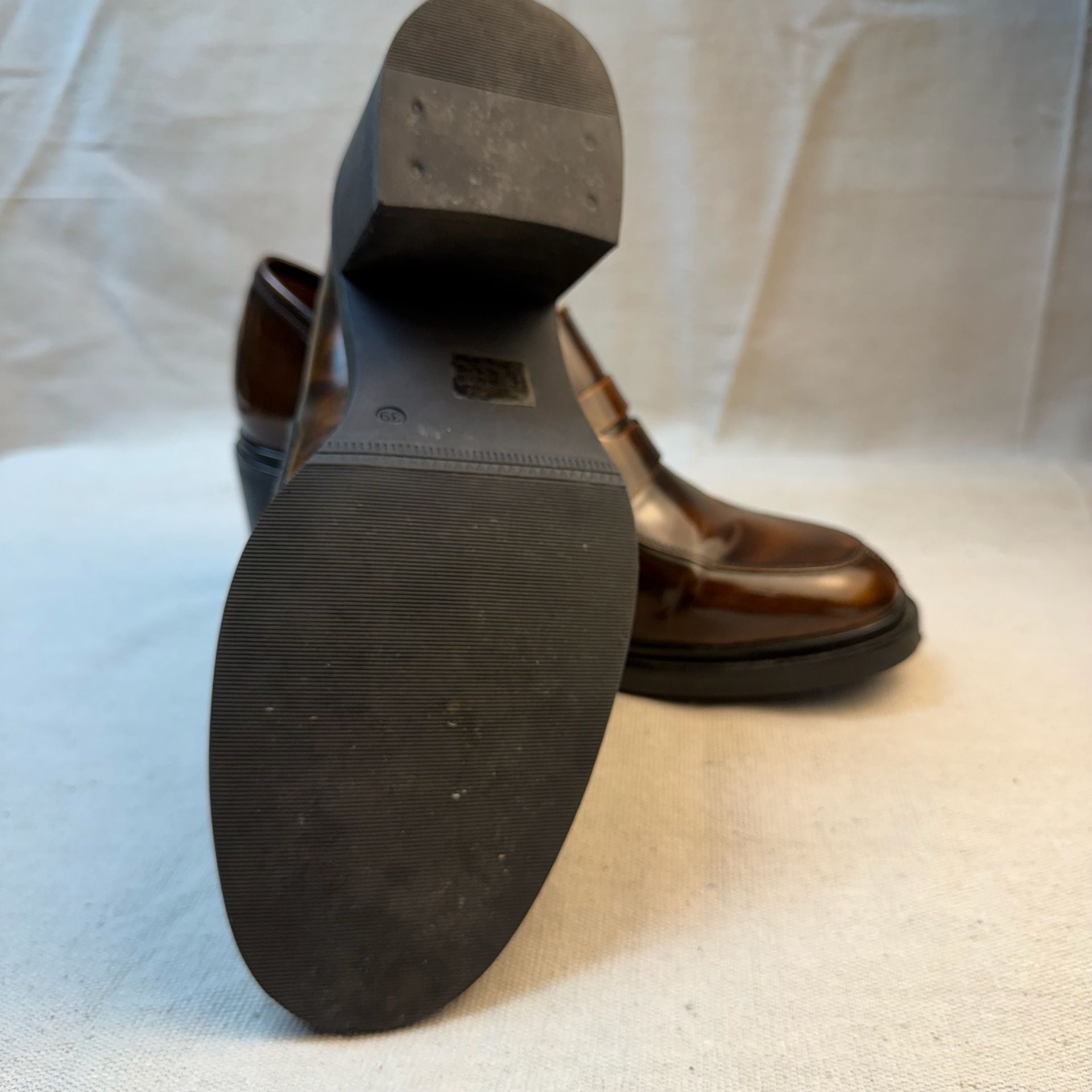 Maeve Heeled Penny Loafers Size 39 Brown Platform Block Heel 8