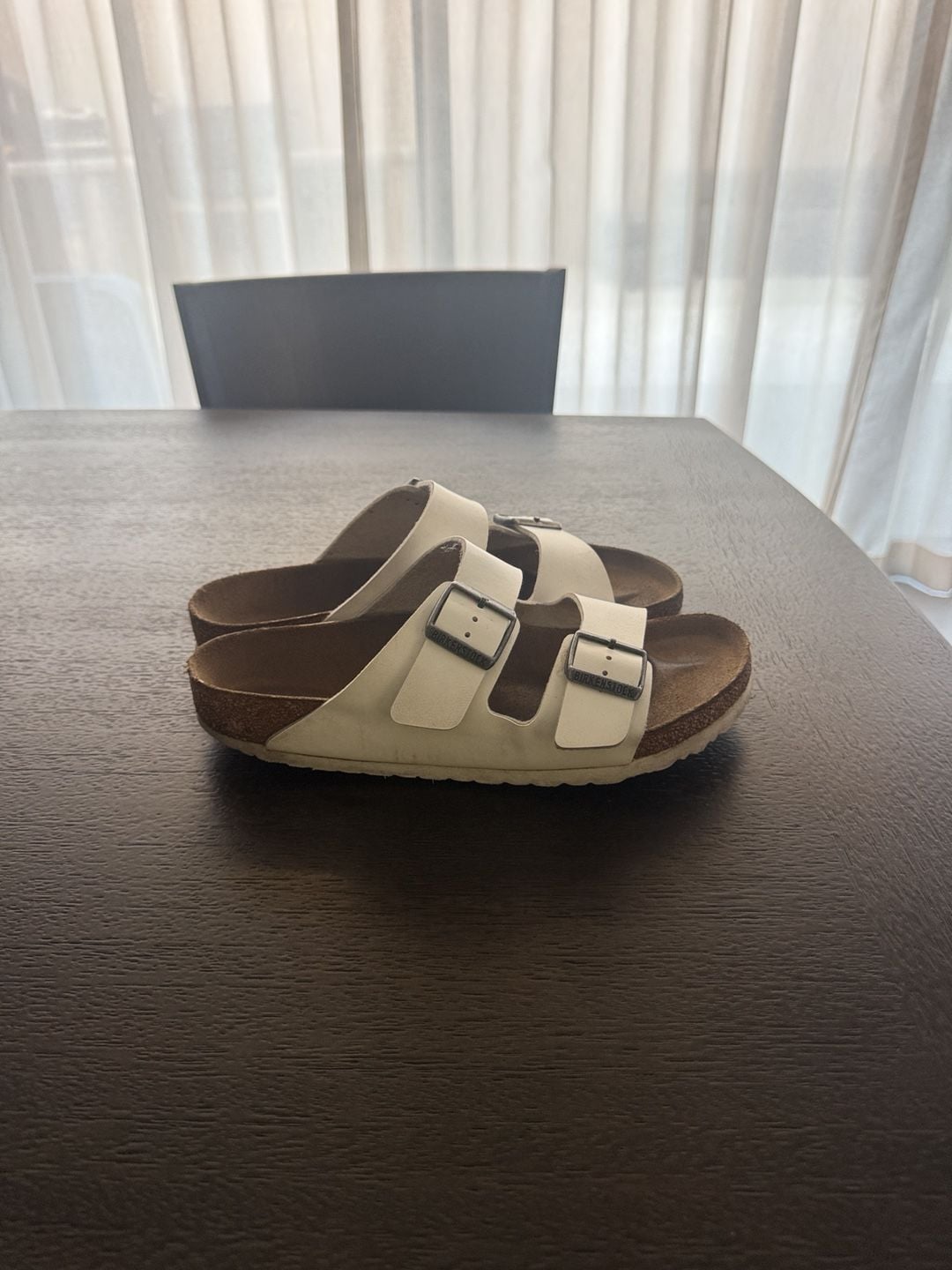 Birkenstock Arizona Sandals White Leather 5