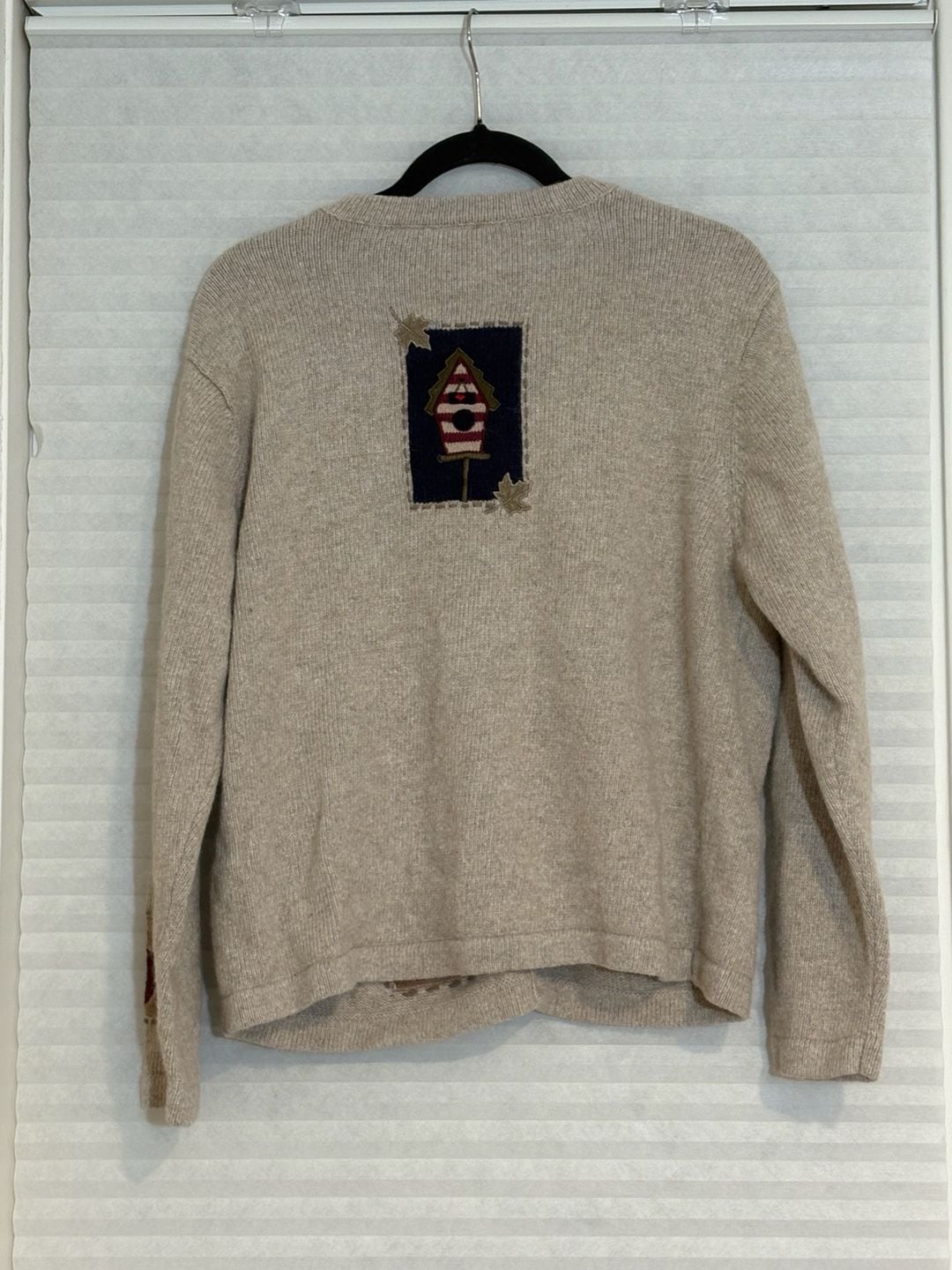 Croft & Barrow Fall Autumn Patchwork Cardigan Sweater Size L 4