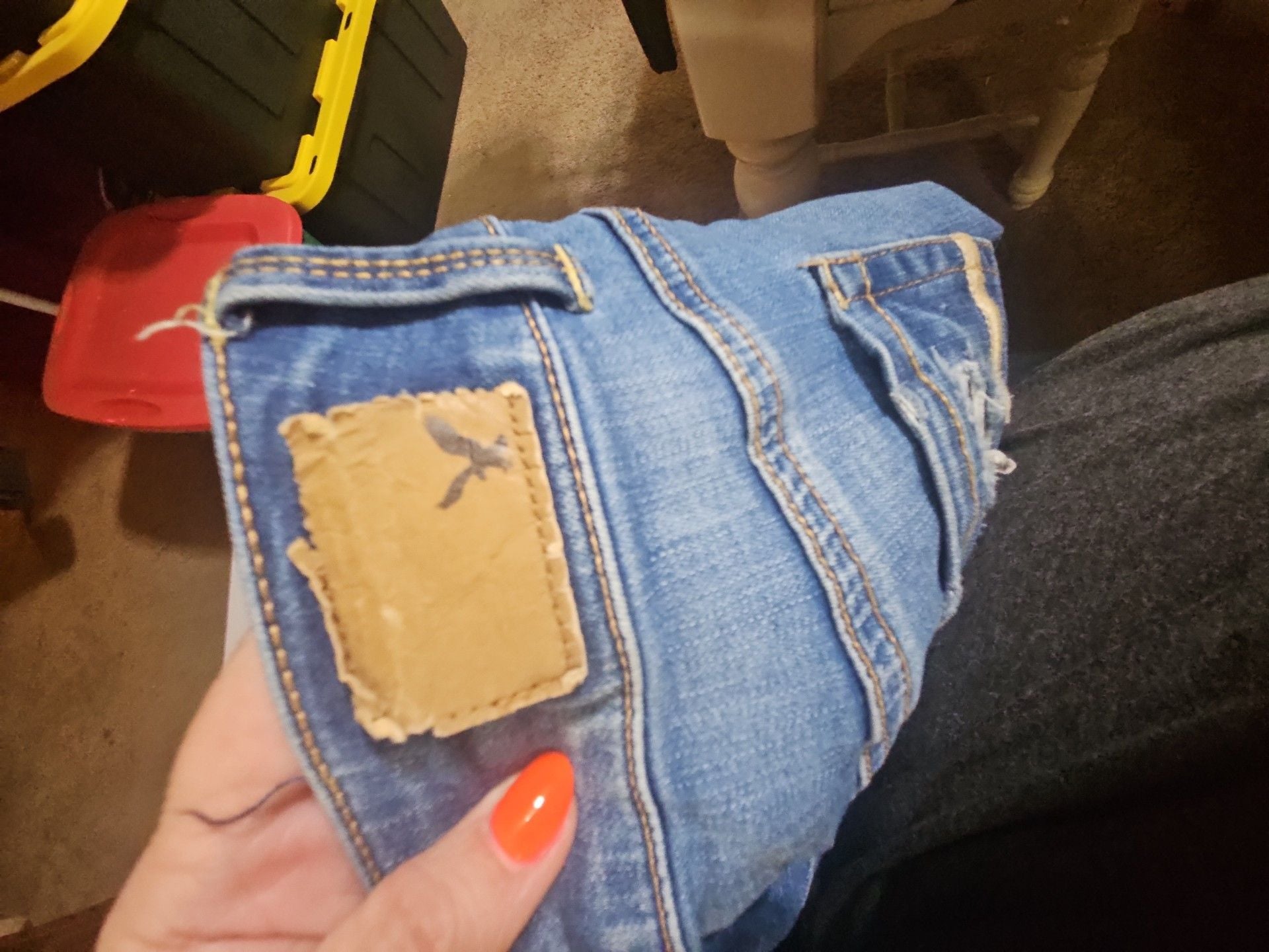American Eagle Artist Crop Jeans Size 10 Distressed Raw Hem 3