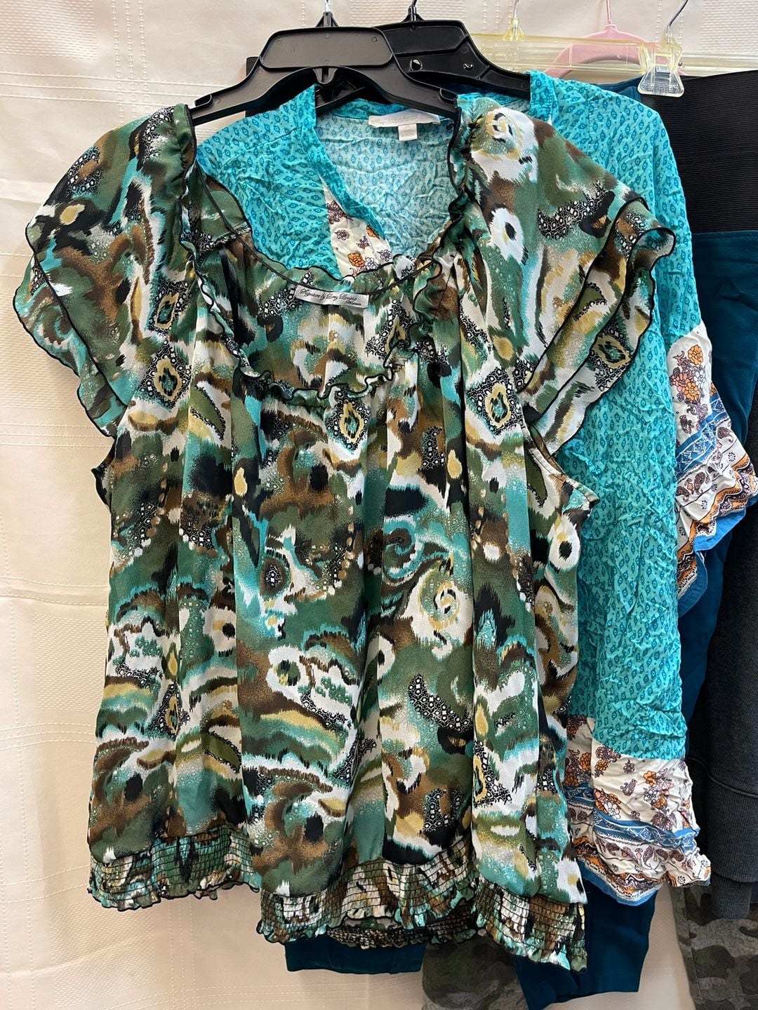 6pc Women’s Plus Size 3X Ava & Viv Green Plaid Button Down Shirt Clothing Bundle 4