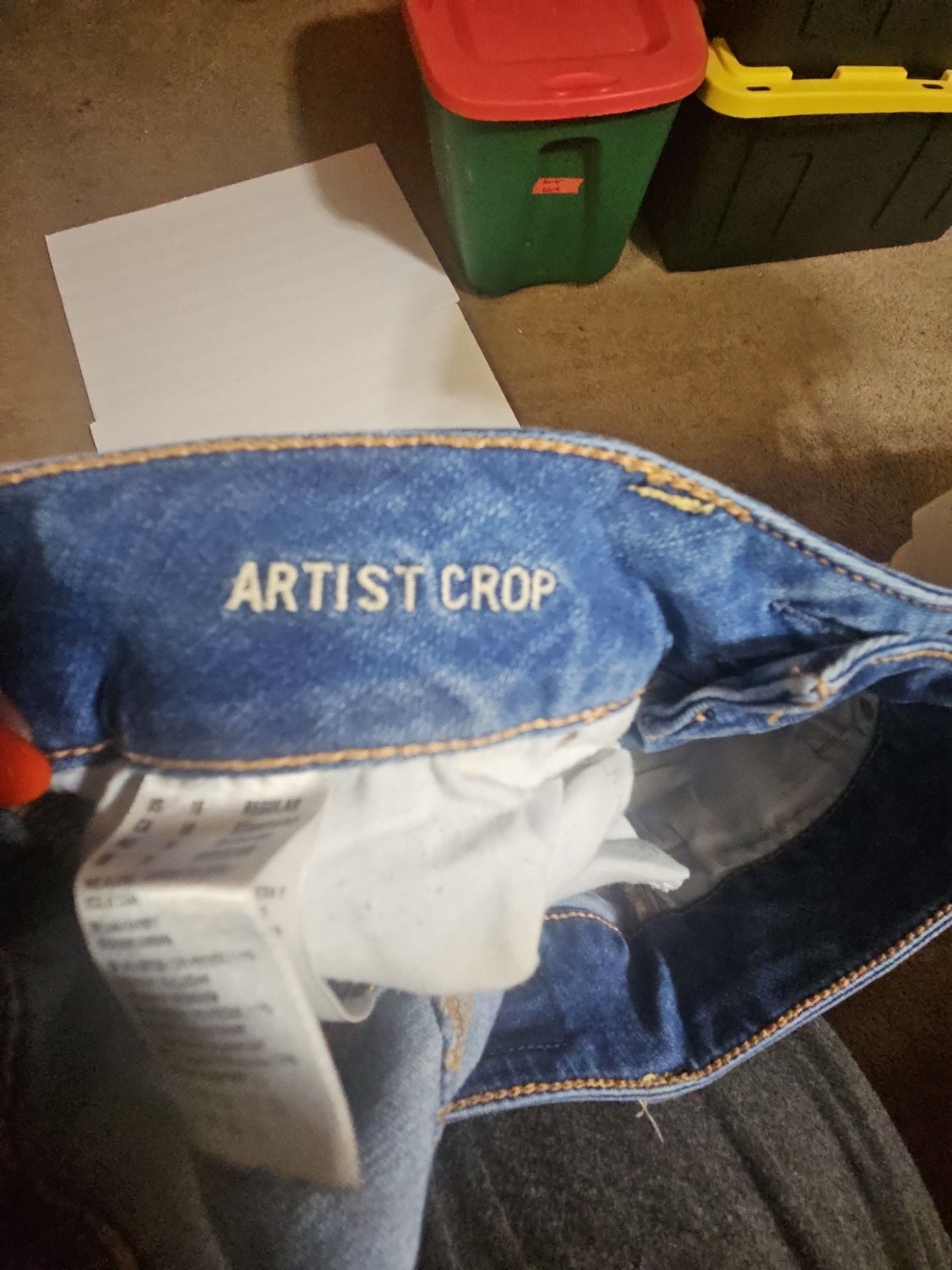 American Eagle Artist Crop Jeans Size 10 Distressed Raw Hem 6