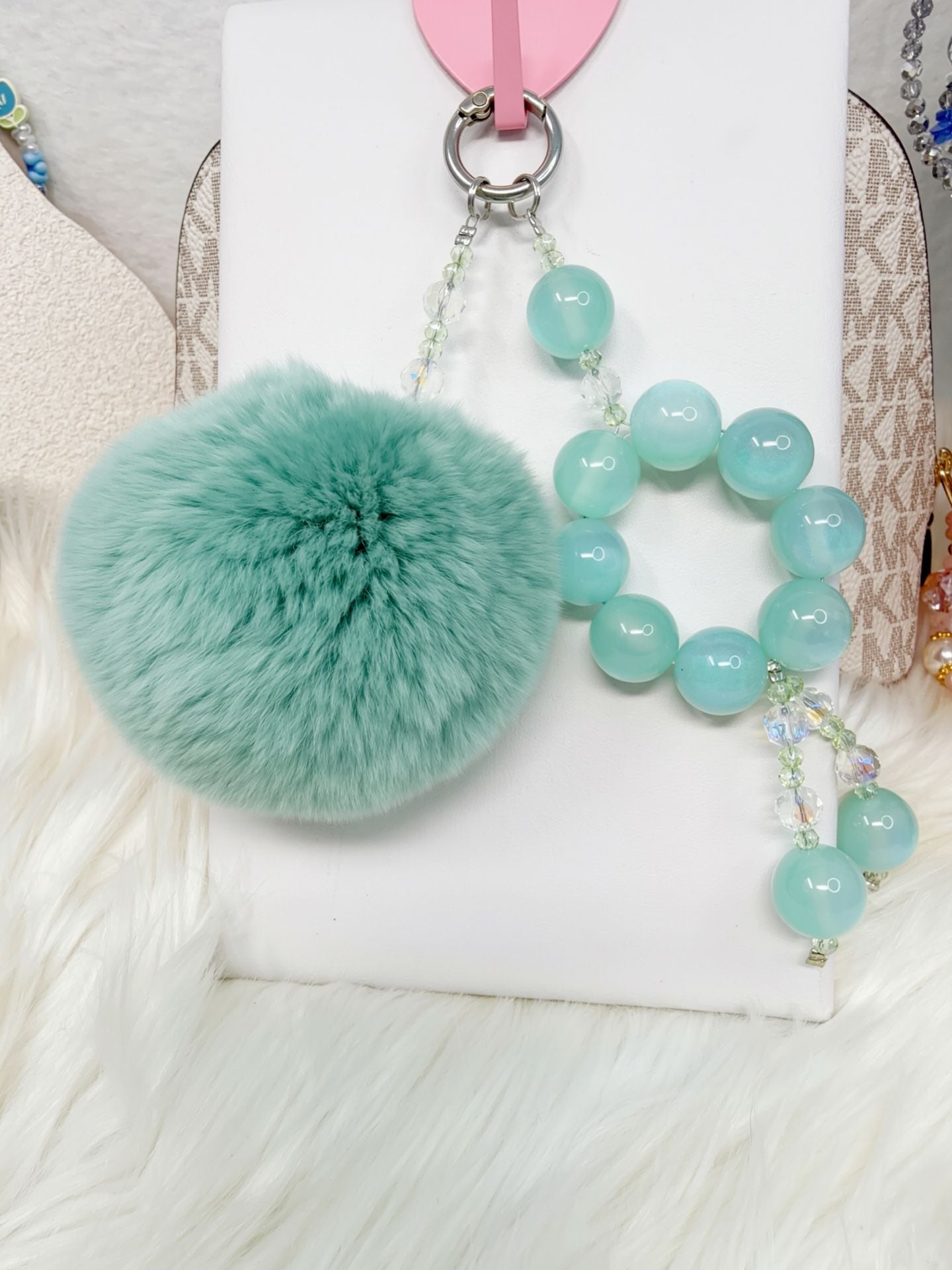 6 pieces handmade round shape with dream Cather charm or pompom 4