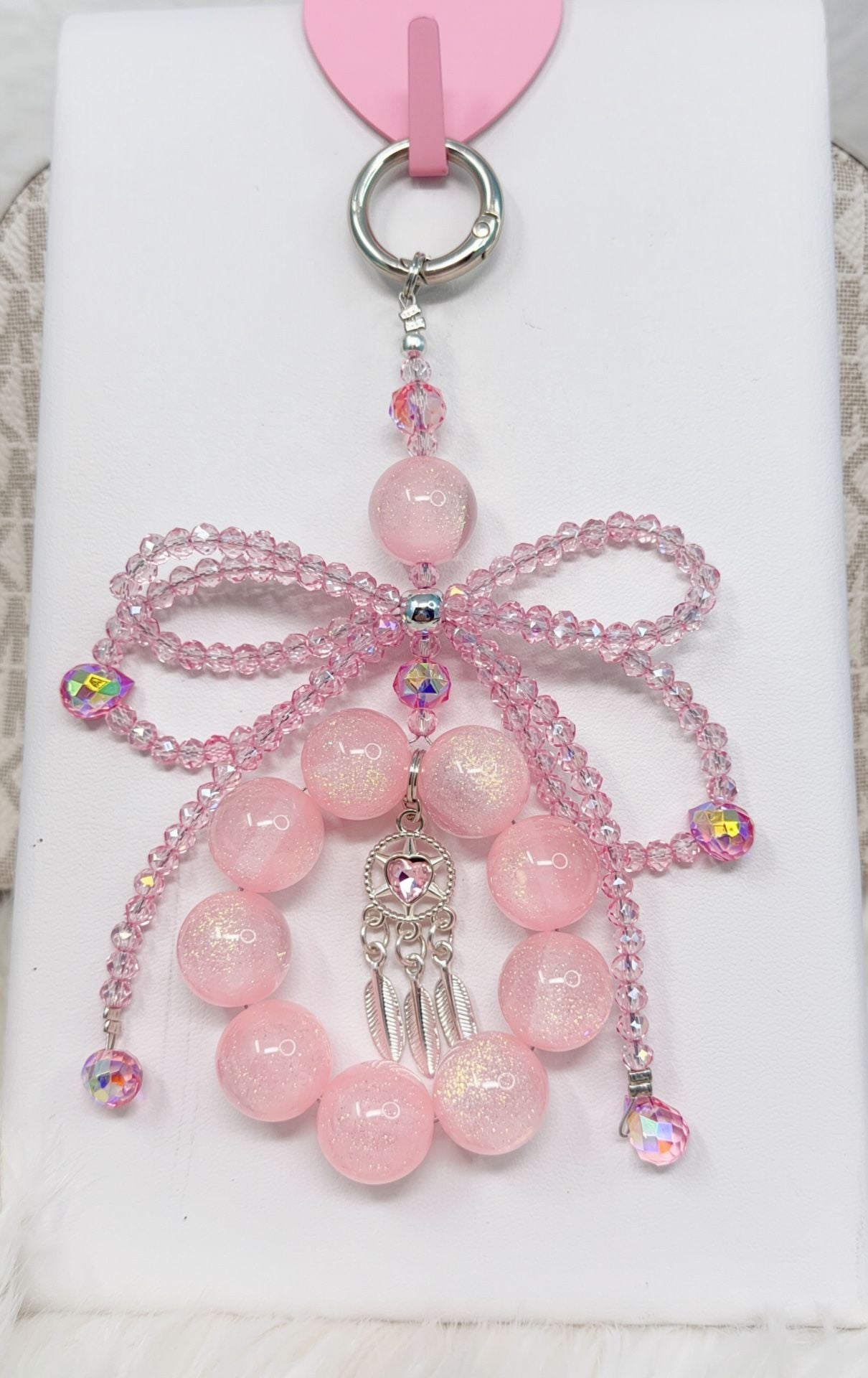 6 pieces handmade round shape with dream Cather charm or pompom 6