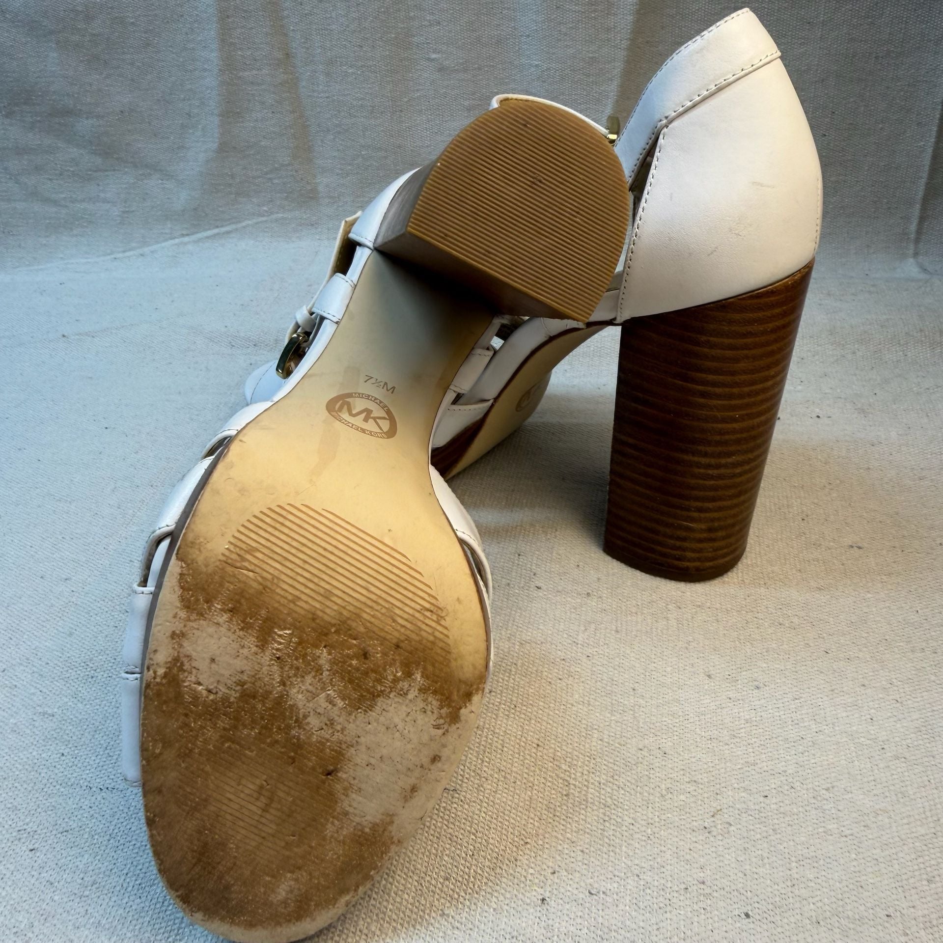 Michael Michael Kors Heels Size 7.5M White Leather Platform 11