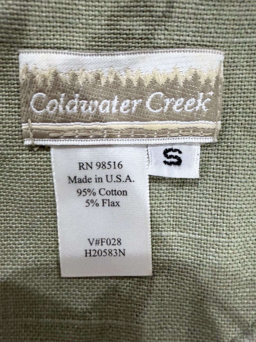 Sage Green Floral Cotton Flax Jacket Small Cottagecore Boho Made in USA 4
