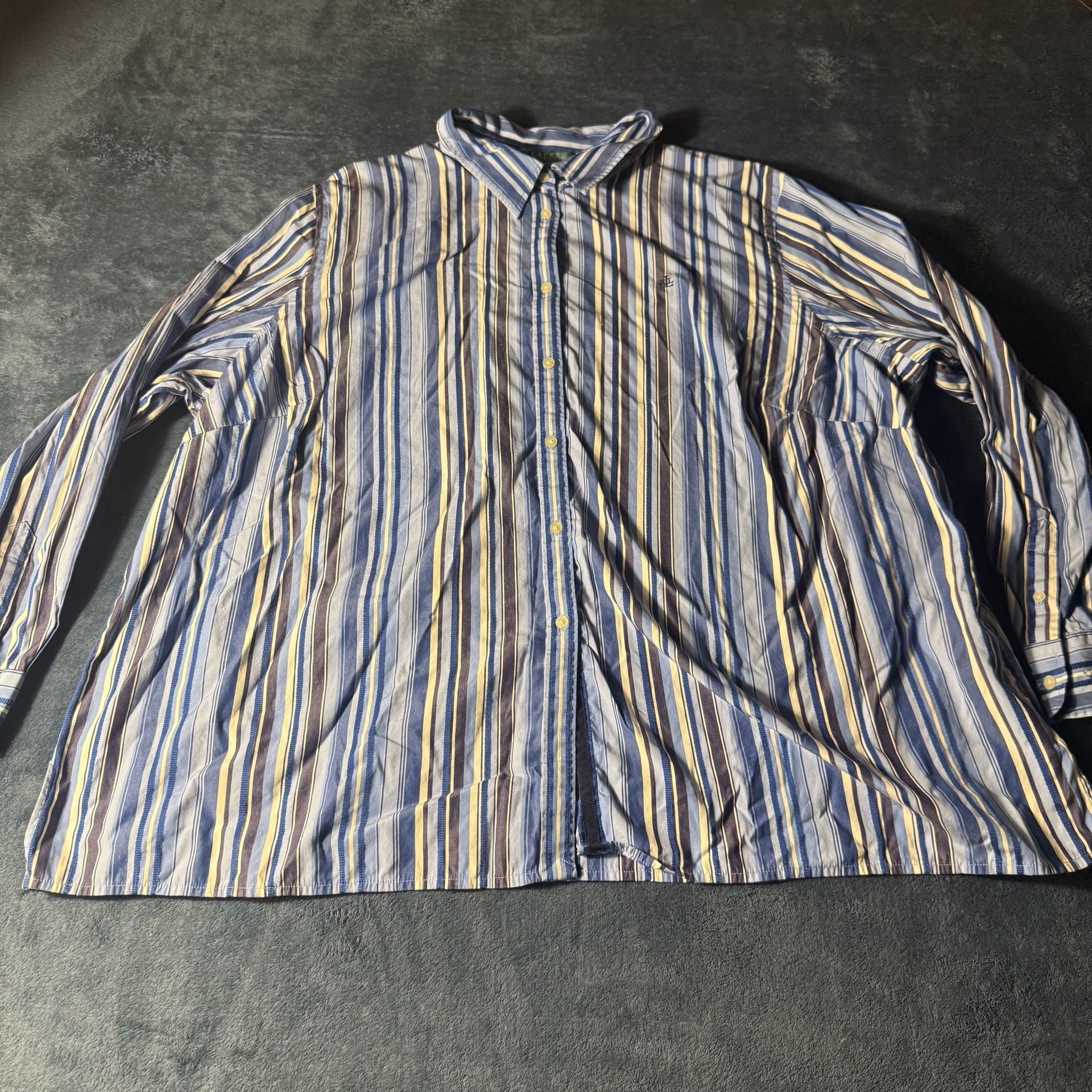 Lauren Ralph Lauren Striped Long Sleeve Button Down Shirt Size 3X 2