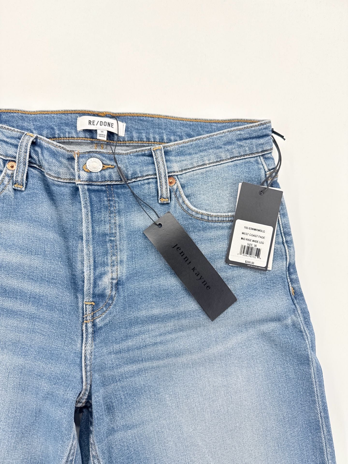 Jenni Kayne x Re/Done Mid Rise Wide Leg Jeans Size 30 West Coast Fade 2