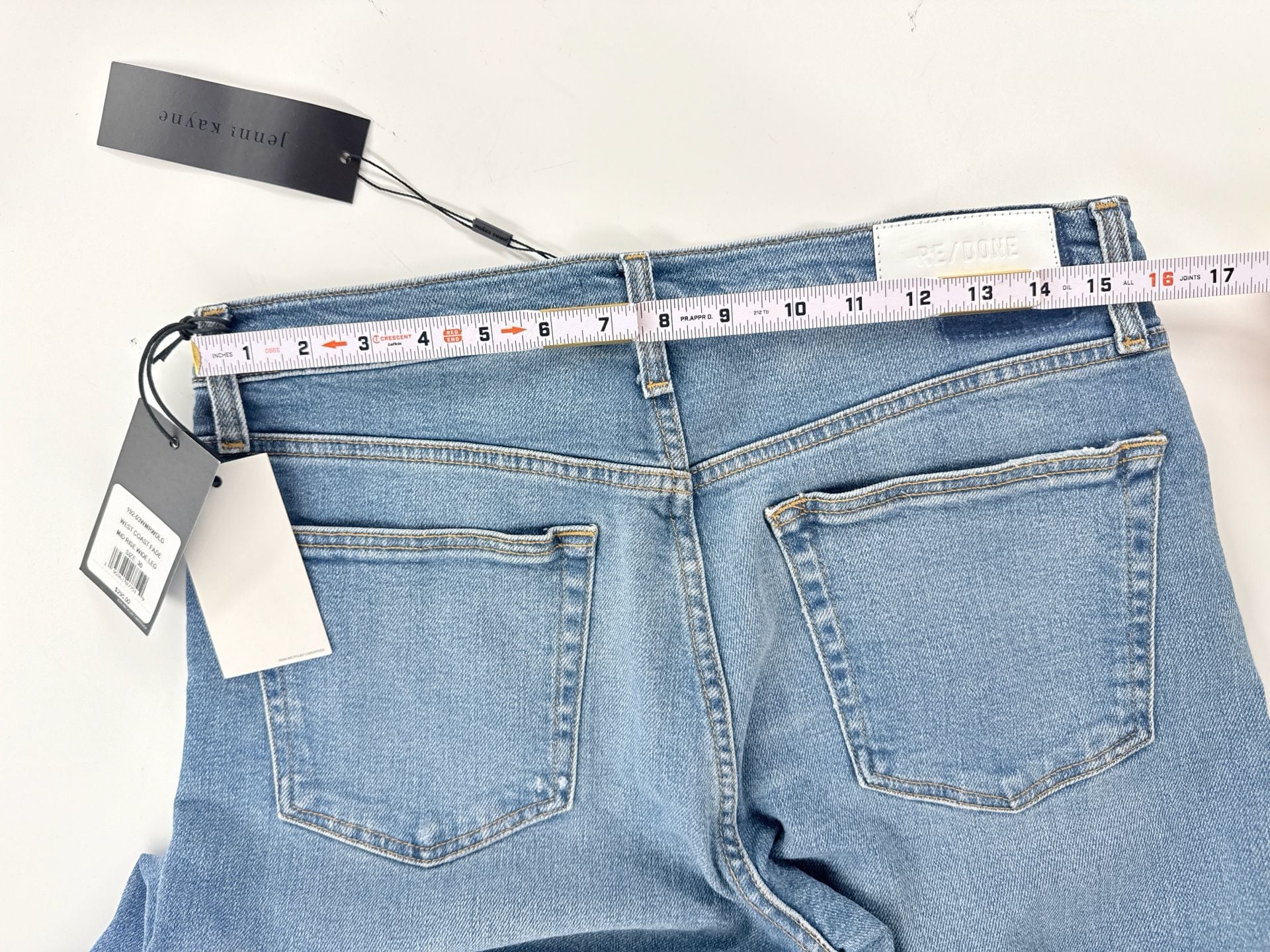 Jenni Kayne x Re/Done Mid Rise Wide Leg Jeans Size 30 West Coast Fade 4