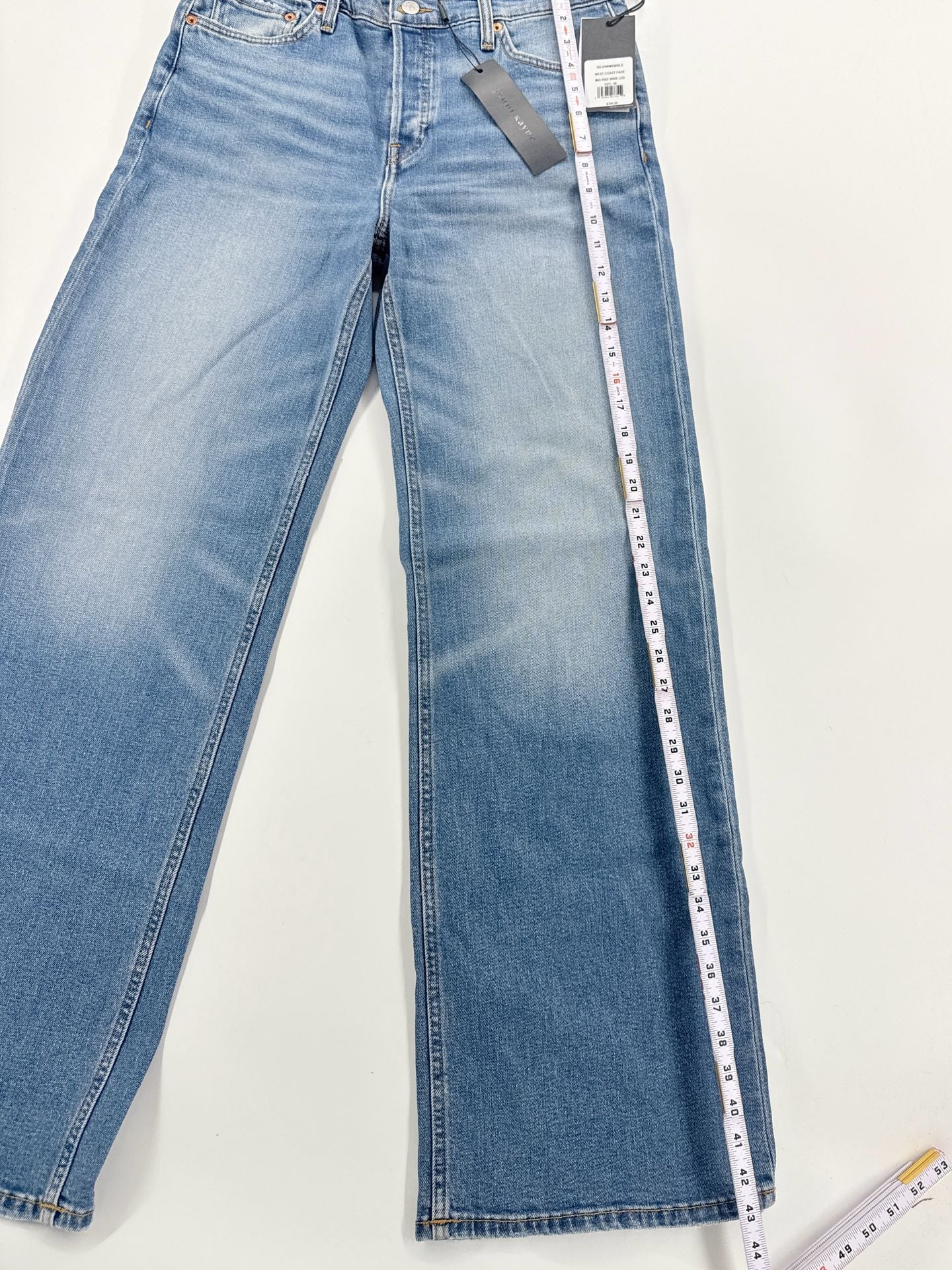 Jenni Kayne x Re/Done Mid Rise Wide Leg Jeans Size 30 West Coast Fade 6