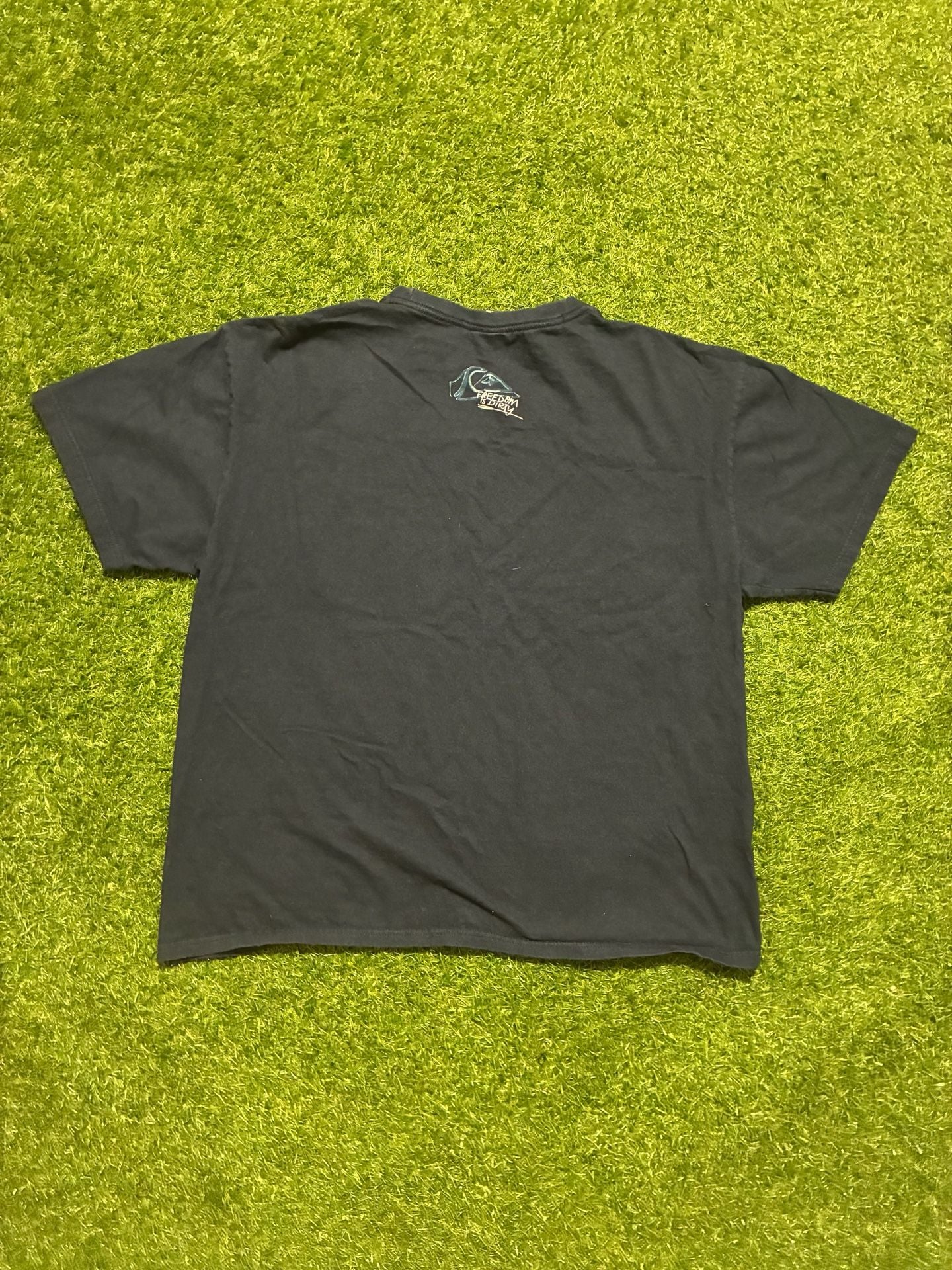Y2K Quiksilver T-Shirt XL Black Freedom Is Dirty Graphic 4