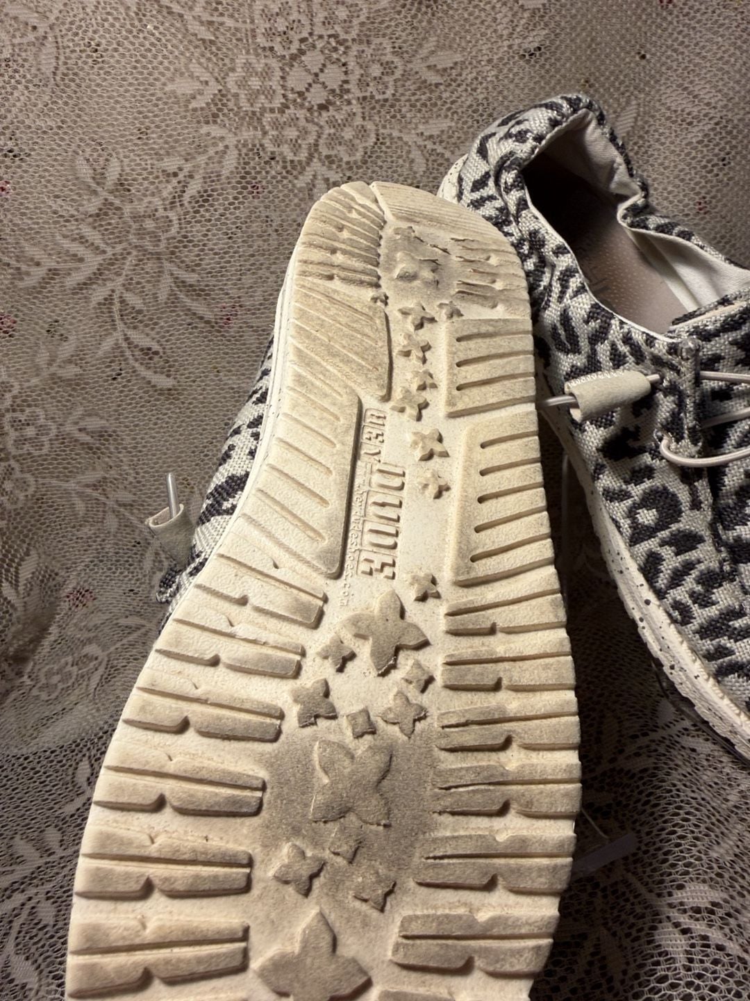 LUS 18 Hey Dude Wendy Woven Cheetah Size 10 Gray Animal Print 4