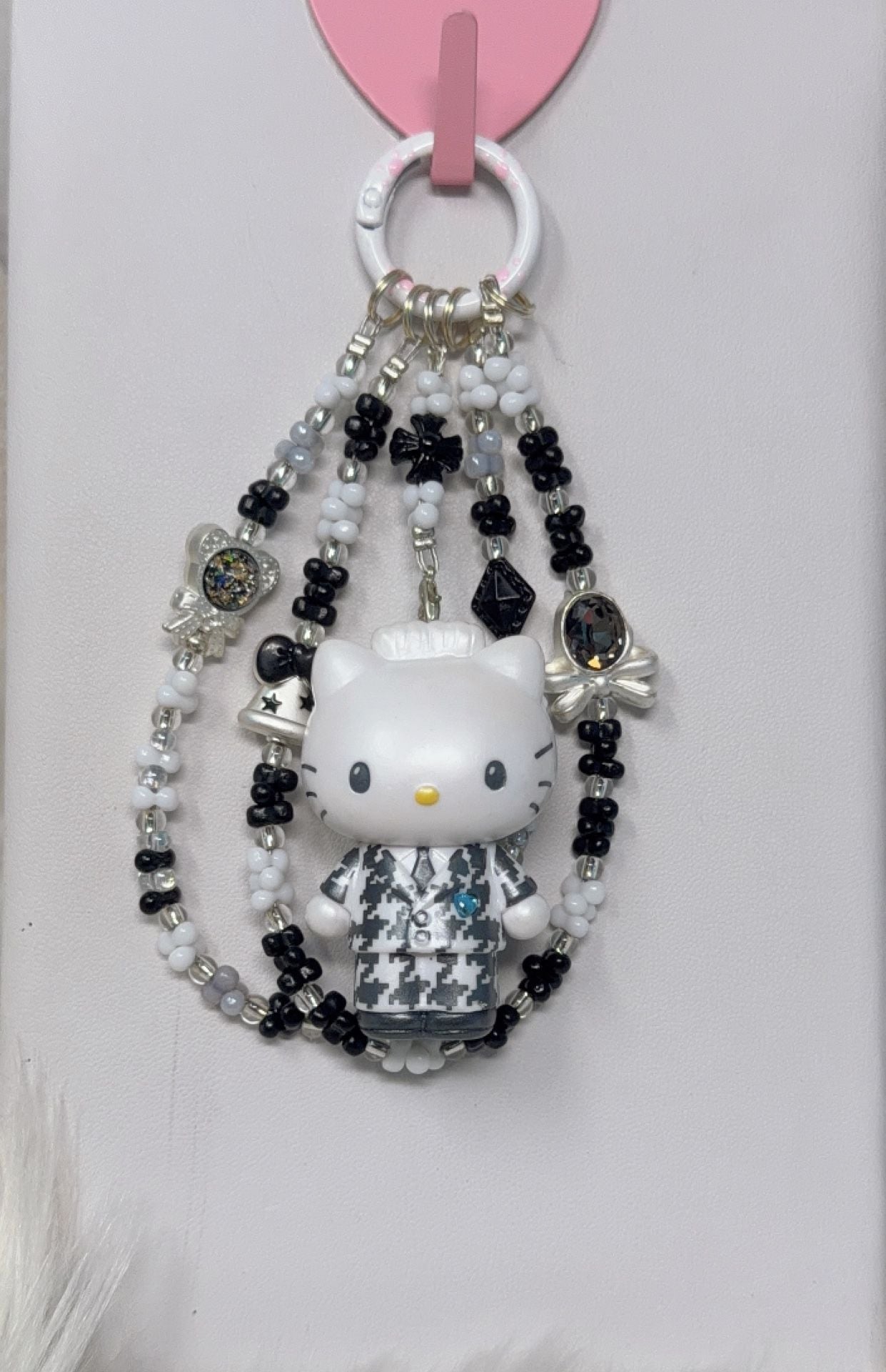 Sanrio Hello Kitty Beaded Phone Strap Keychain bag charm 2