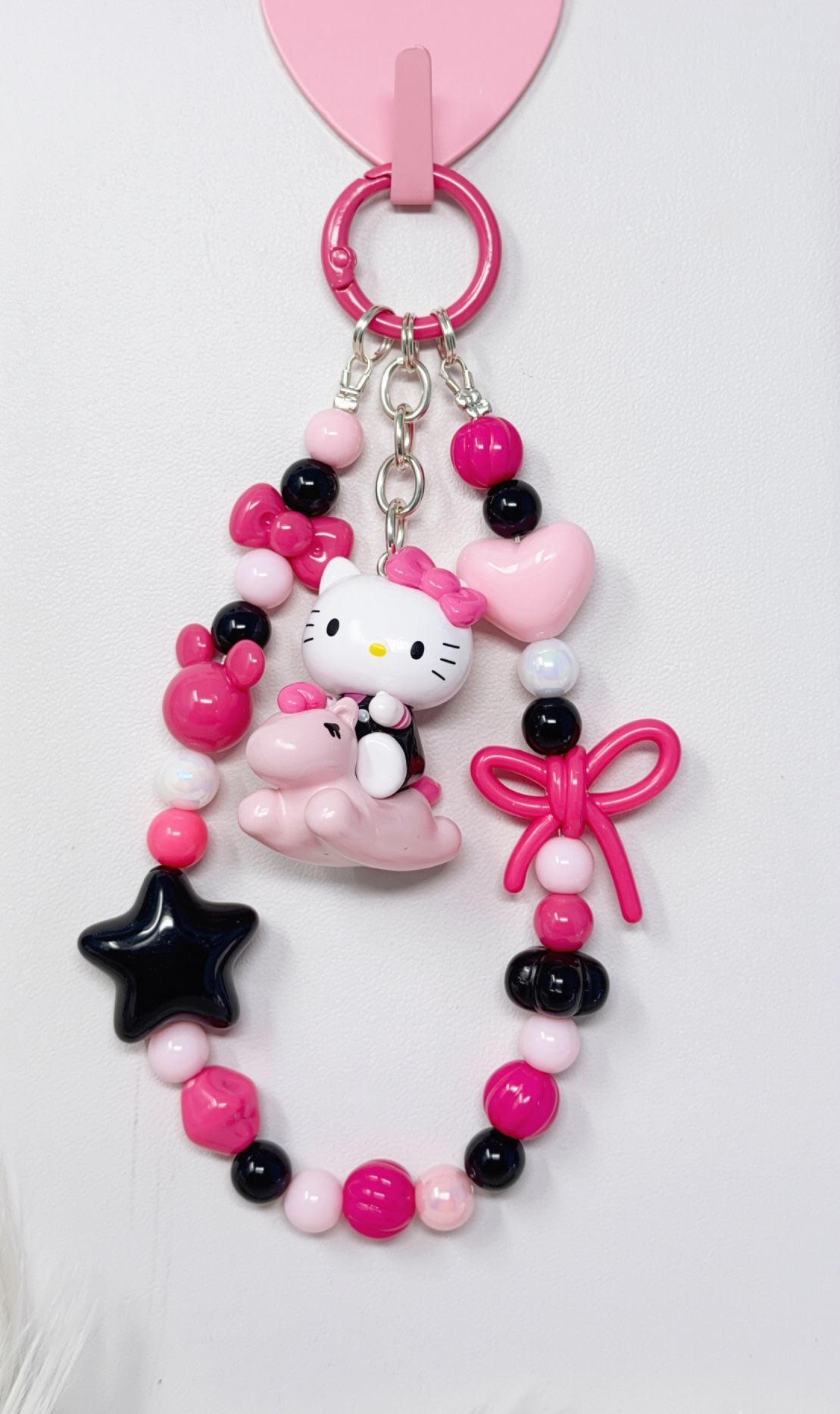 Sanrio Hello Kitty Beaded Phone Strap Keychain bag charm 3