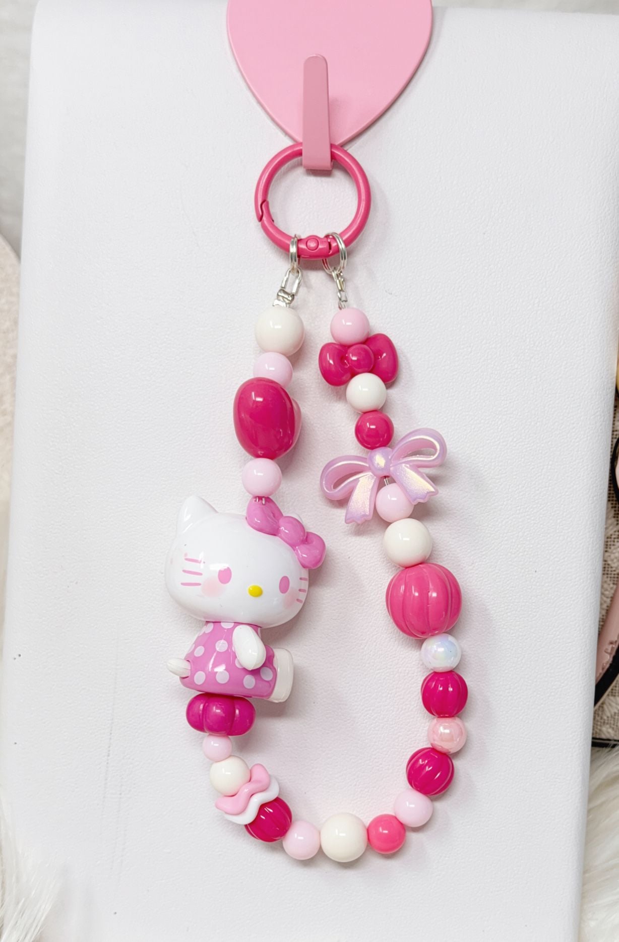 Sanrio Hello Kitty Beaded Phone Strap Keychain bag charm 6