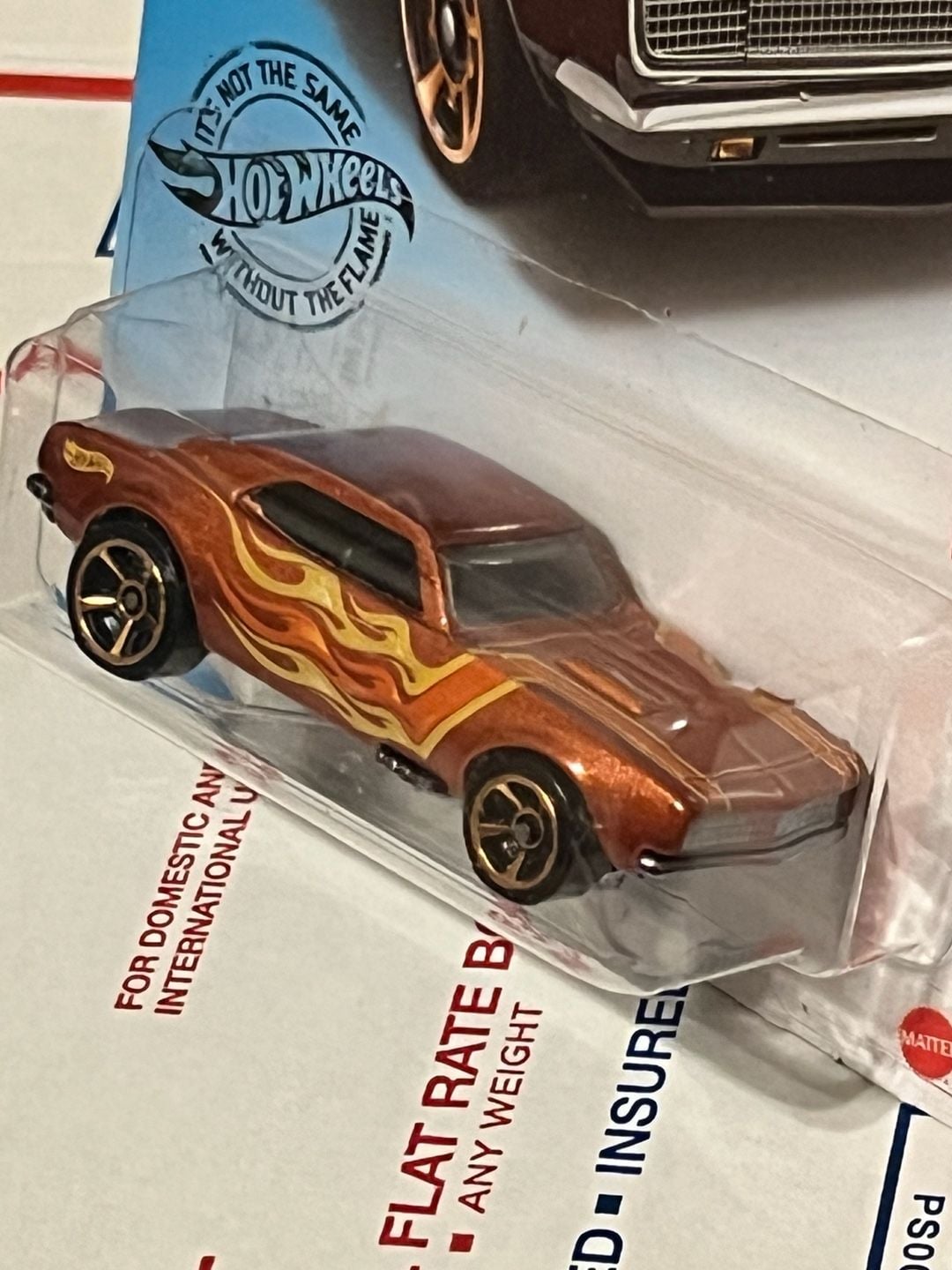 Hot Wheels '67 Camaro HW Flames Brown Diecast Car New 3