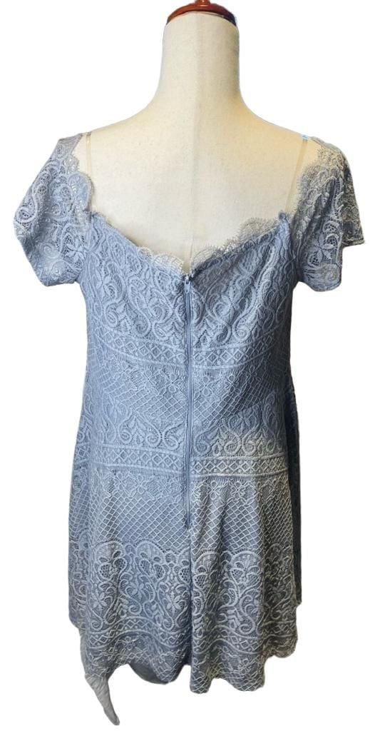 Rewind Gray Lace Dress Size XL Lace Overlay Lined Zipper in Back ..., 4