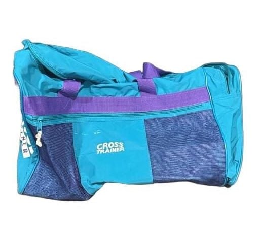 Cross Trainer Vintage Teal & Purple Duffel Bag Gym Sports Bag 2