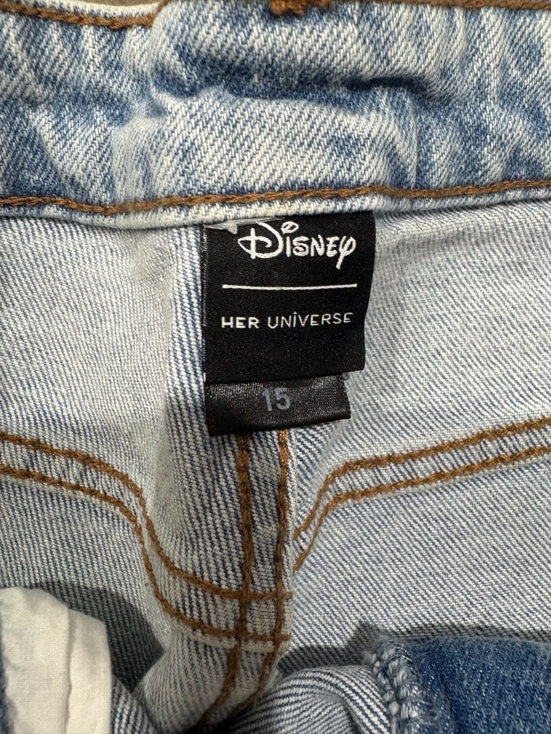 Disney Parks Mickey & Donald Halloween Denim Jeans Light Wash Size XL 3
