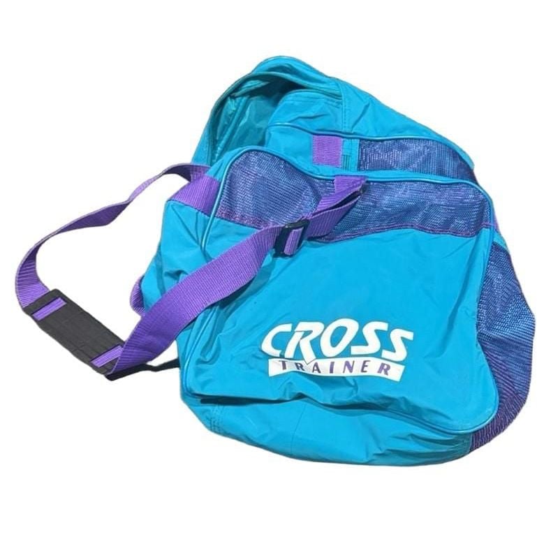 Cross Trainer Vintage Teal & Purple Duffel Bag Gym Sports Bag 4