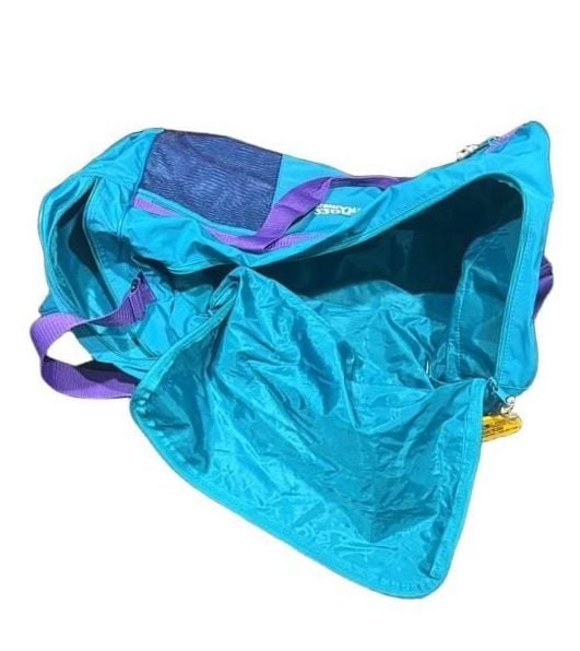 Cross Trainer Vintage Teal & Purple Duffel Bag Gym Sports Bag 3